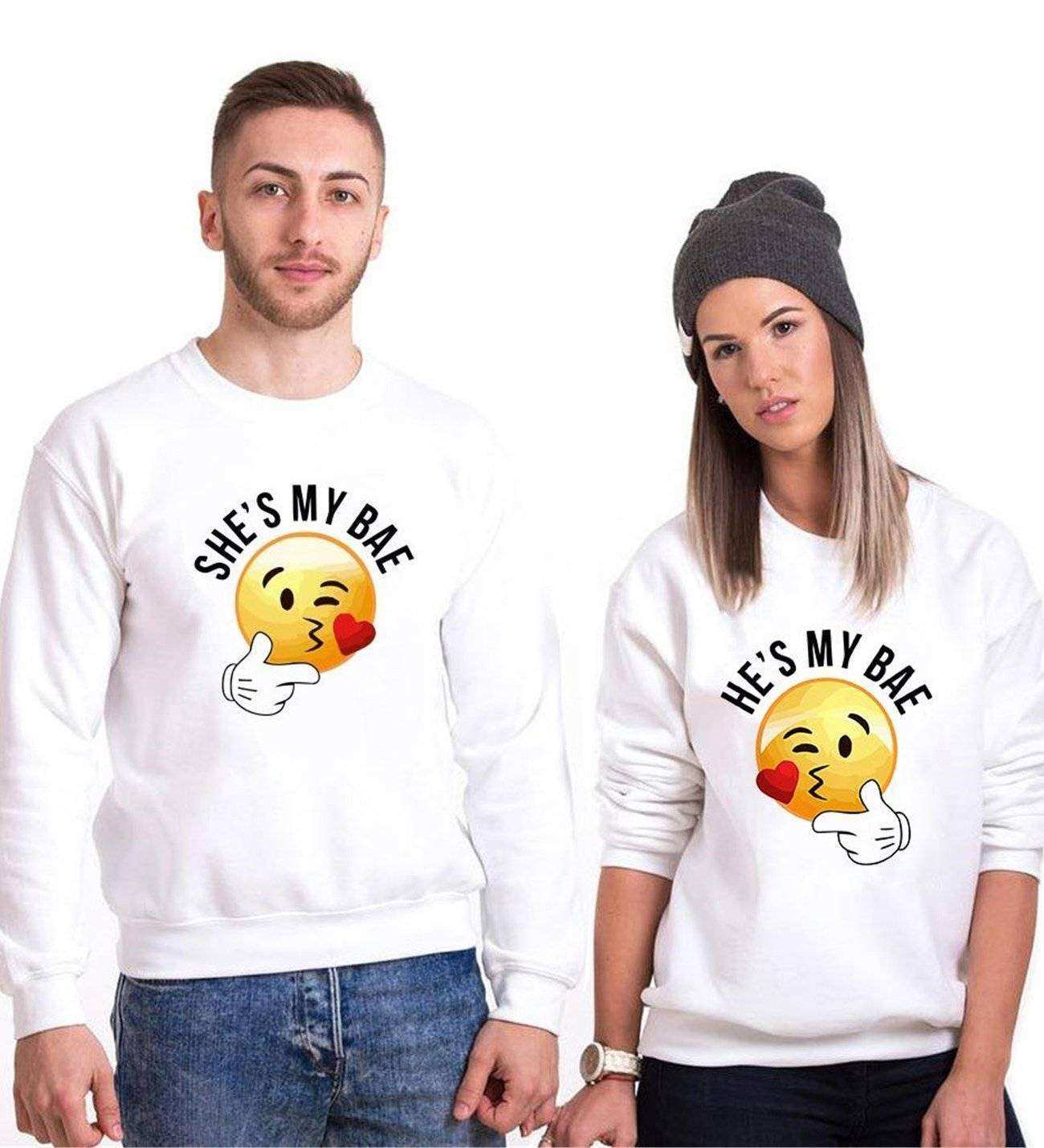 Tshirthane My Bae Smile Sevgili Kombinleri Sweatshirt Kombini