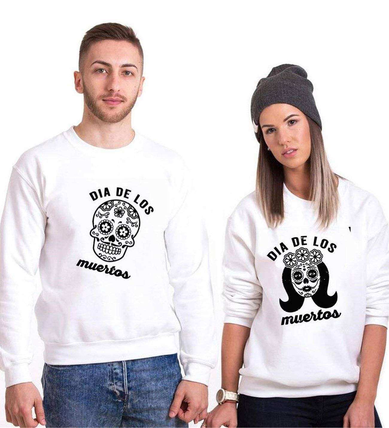 Tshirthane Dia De Los Muertos Sevgili Kombinleri Sweatshirt Kombini