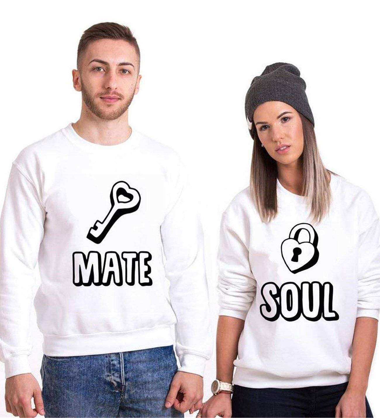 Tshirthane Soul Mate Anahtar Sevgili Kombinleri Sweatshirt Kombini