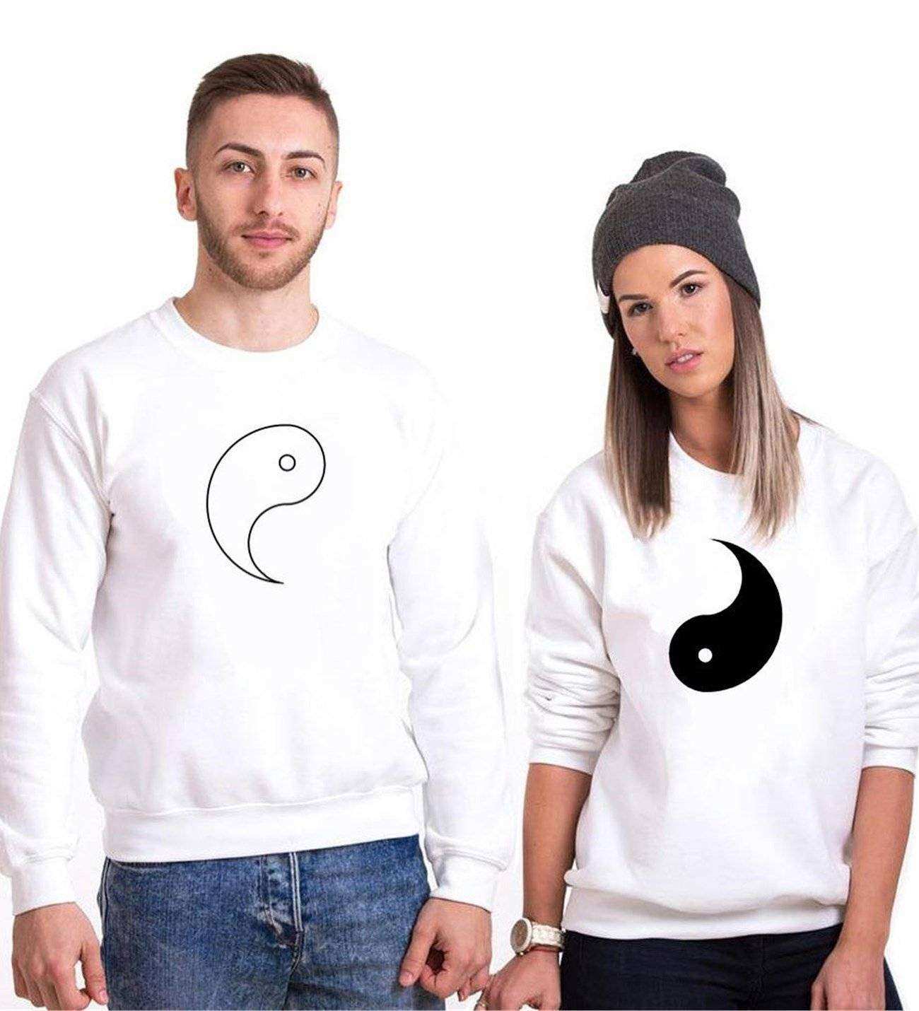 Tshirthane Ying Yang Sevgili Kombinleri Sweatshirt Kombini