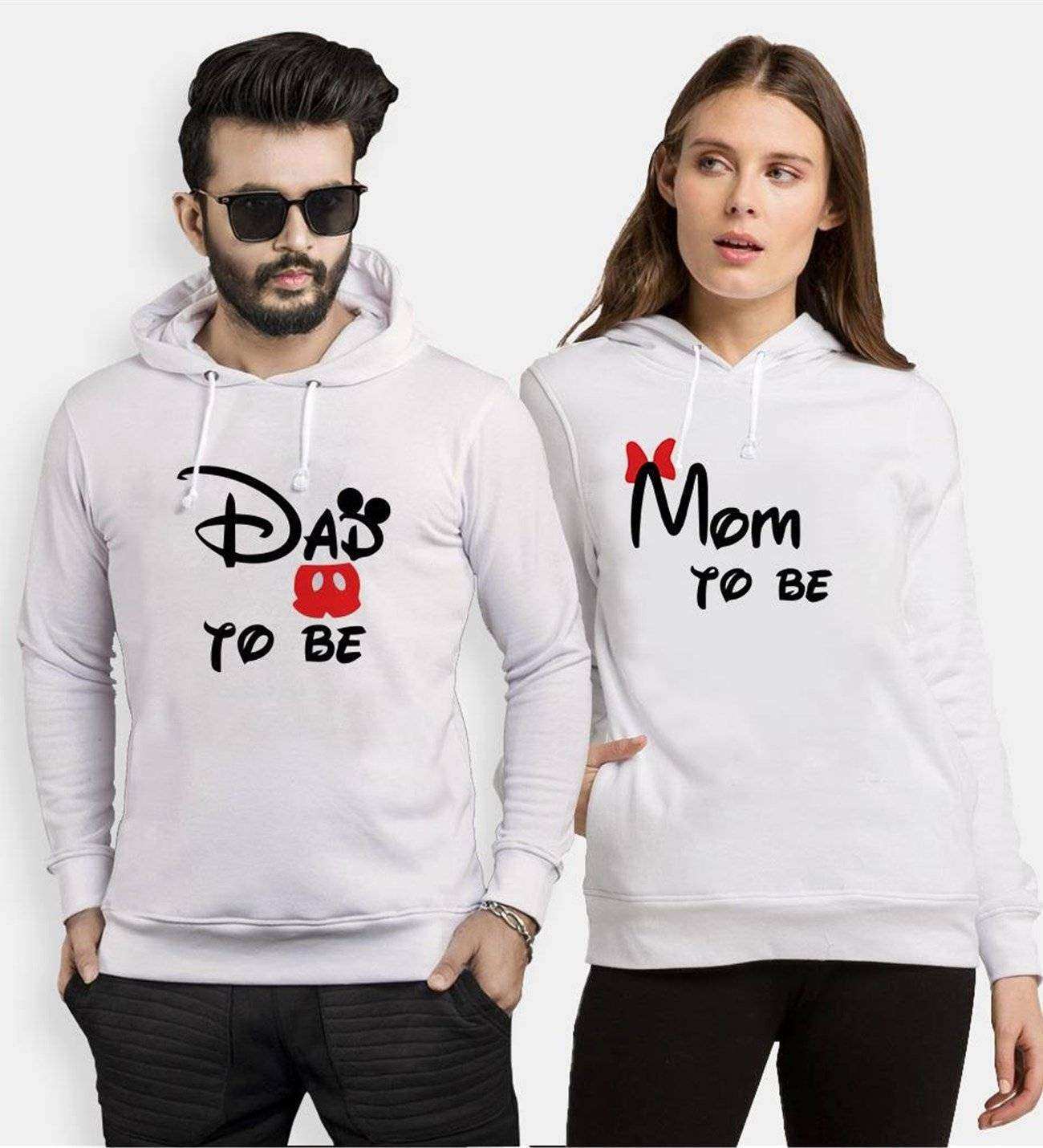 Tshirthane Dad Mom To Be Sevgili Kombinleri Kapüşonlu Kombini