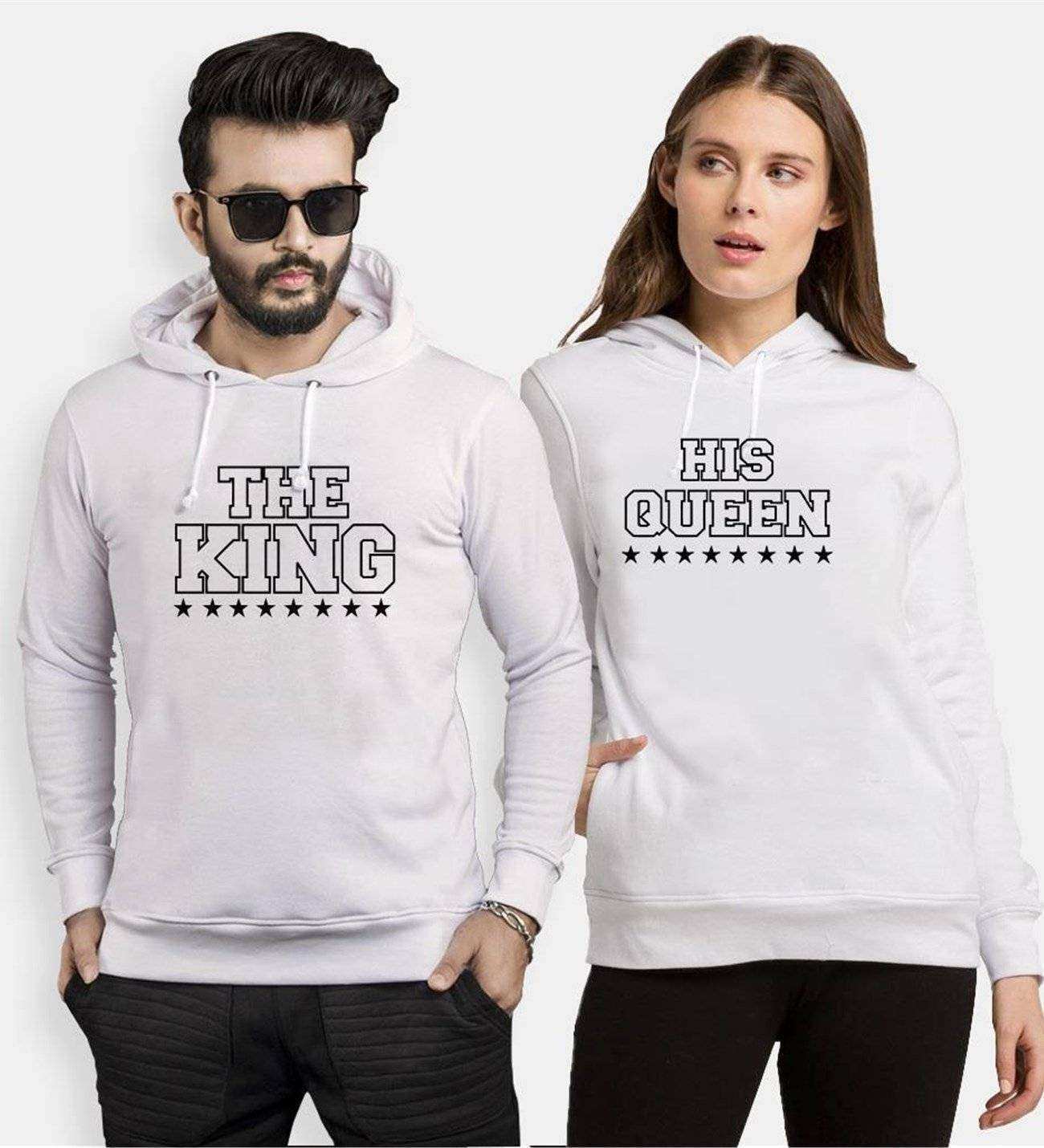 Tshirthane King Queen Star Sevgili Kombinleri Kapüşonlu Kombini