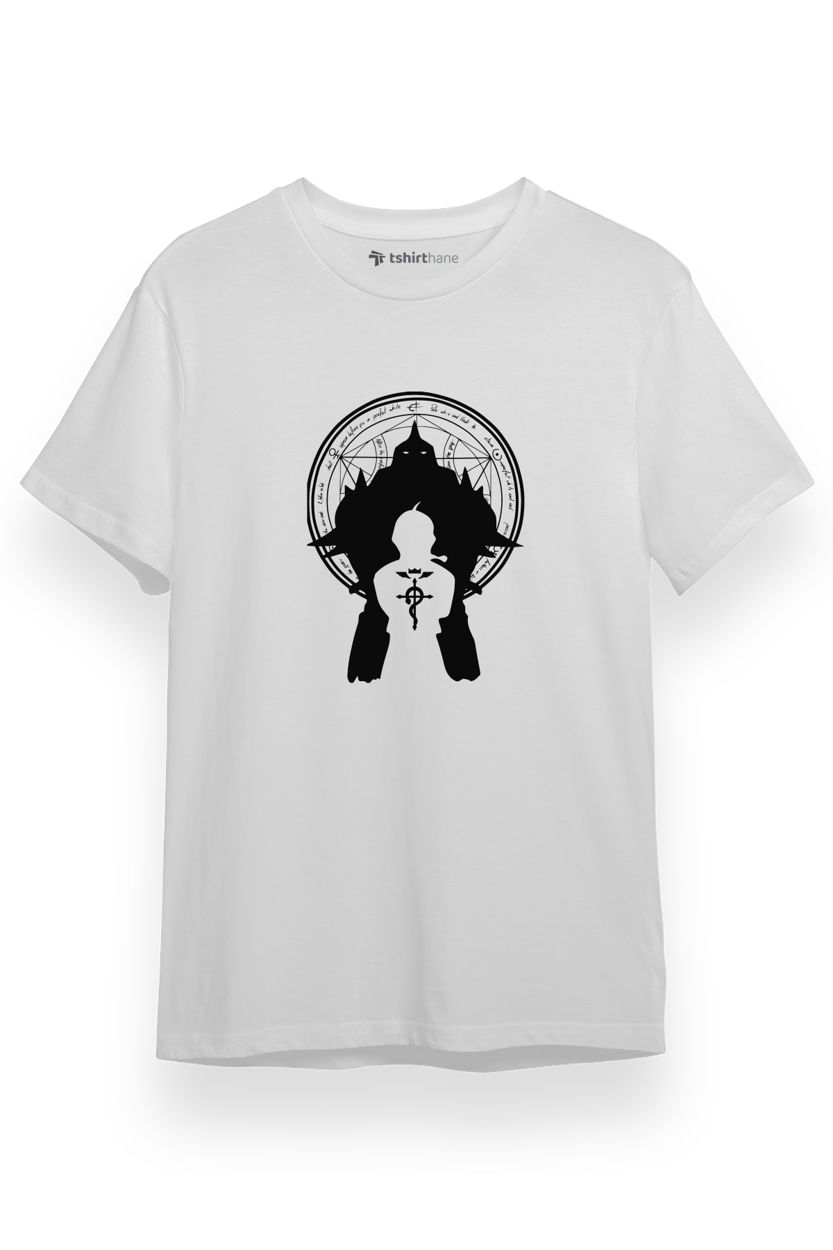 Fullmetal Alchemist Anime  Logo Beyaz Kısa kol Erkek Tshirt