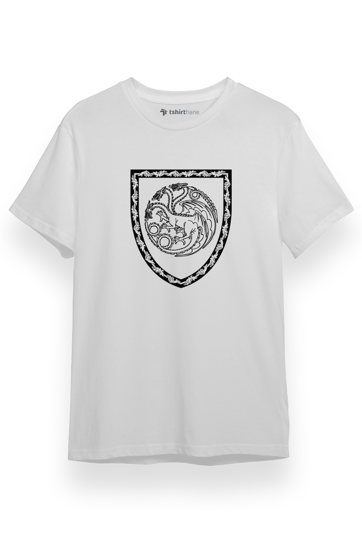 House Of The Dragon Targaryen Amblem Beyaz Kısa kol Erkek Tshirt