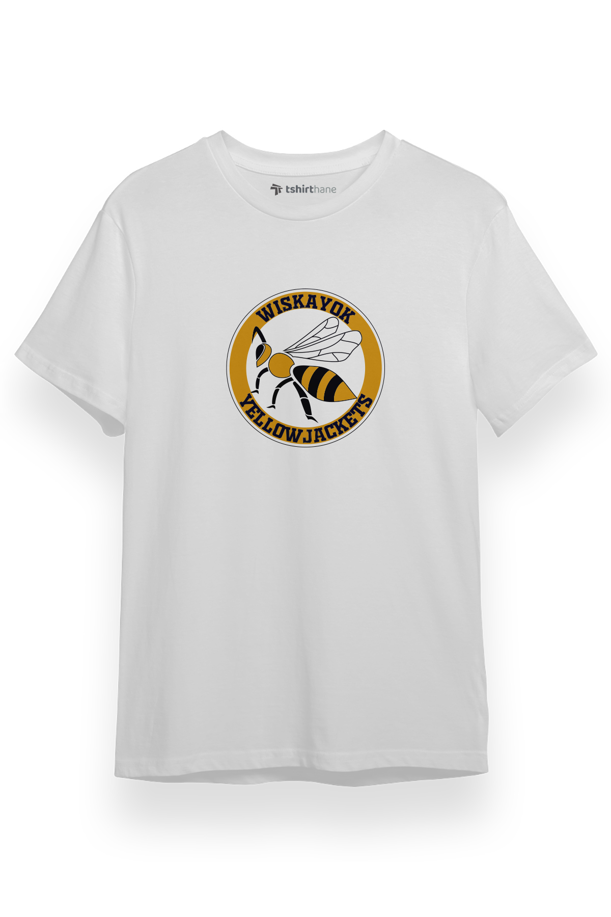 Wiskayok Yellowjackets Logo Beyaz Kısa kol Erkek Tshirt