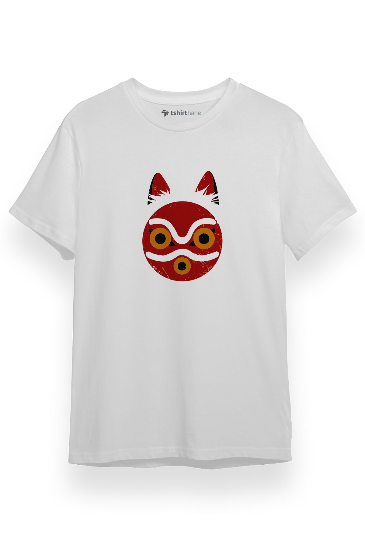 Princess Mononoke Mask Beyaz Kısa kol Erkek Tshirt