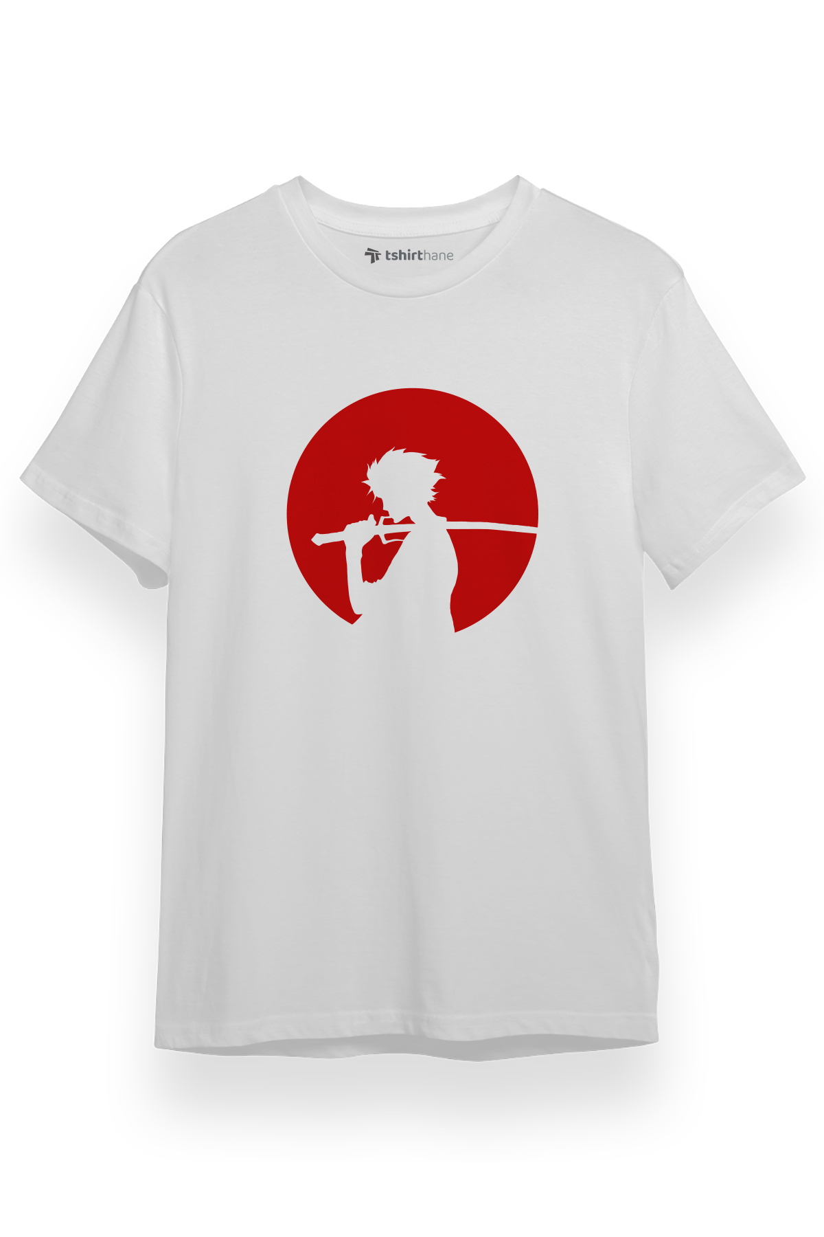 Samurai Champloo Red Minimal Beyaz Kısa kol Erkek Tshirt