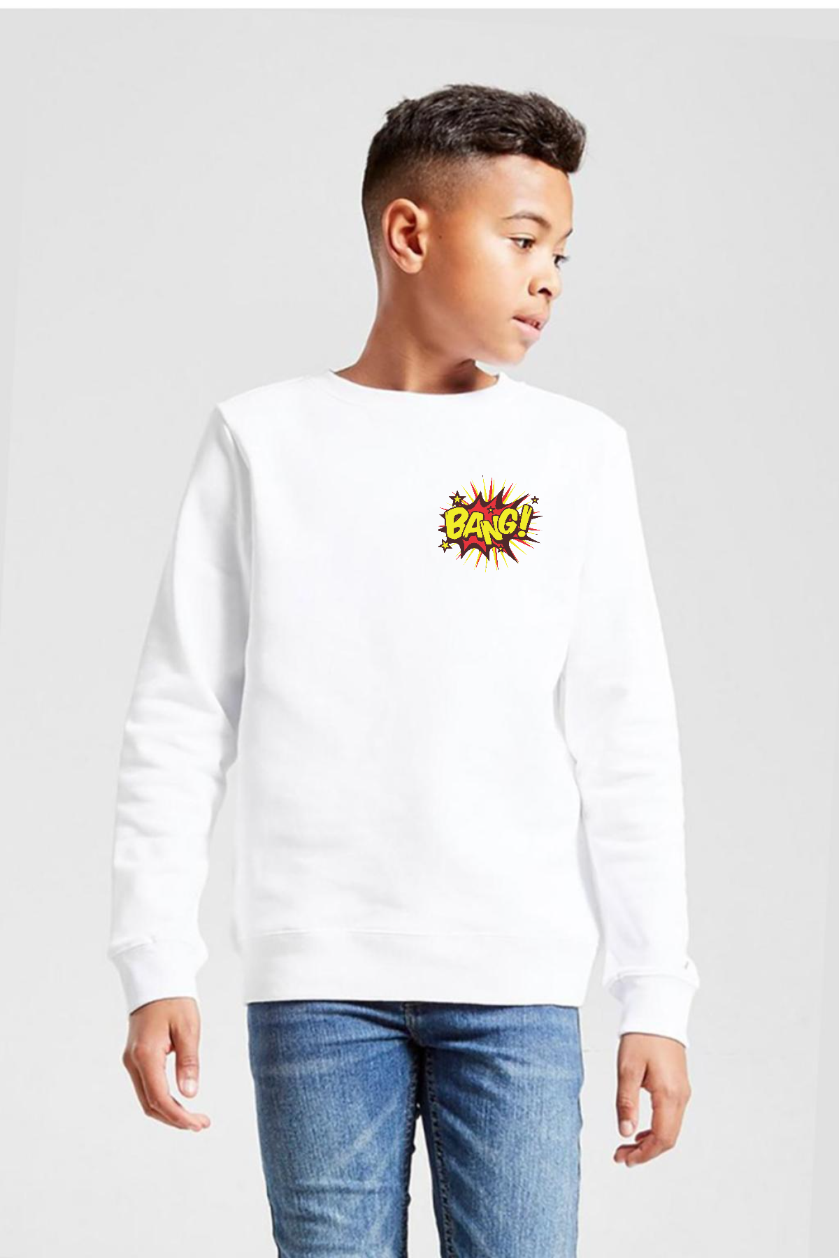 Big Bang Theory Bang Logo Beyaz Çocuk 2ip Sweatshirt