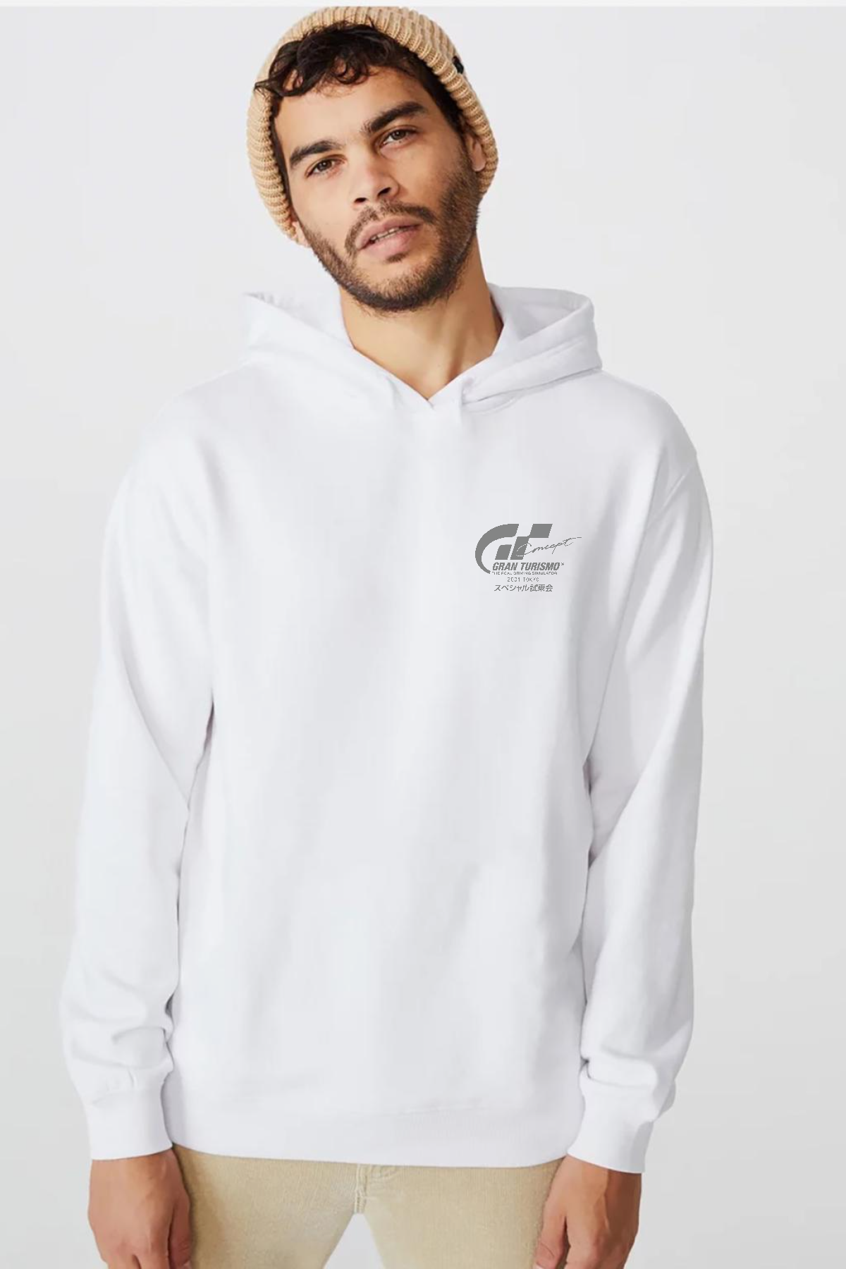 Gran Turismo Concept Beyaz Erkek 3ip Kapşonlu  Sweatshirt