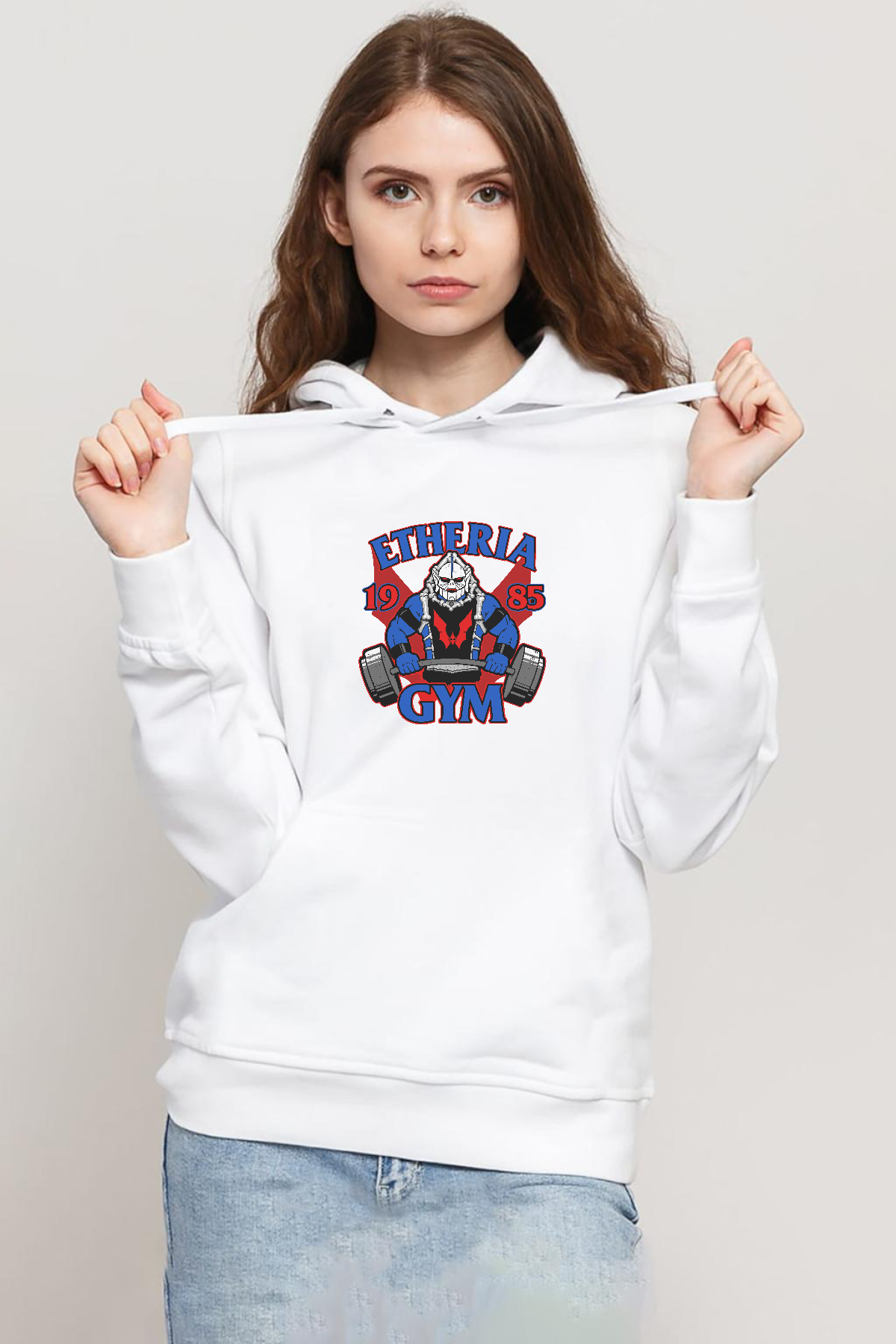 He Man Etheria Gym 1985 Beyaz Kadın 3ip Kapşonlu Sweatshirt