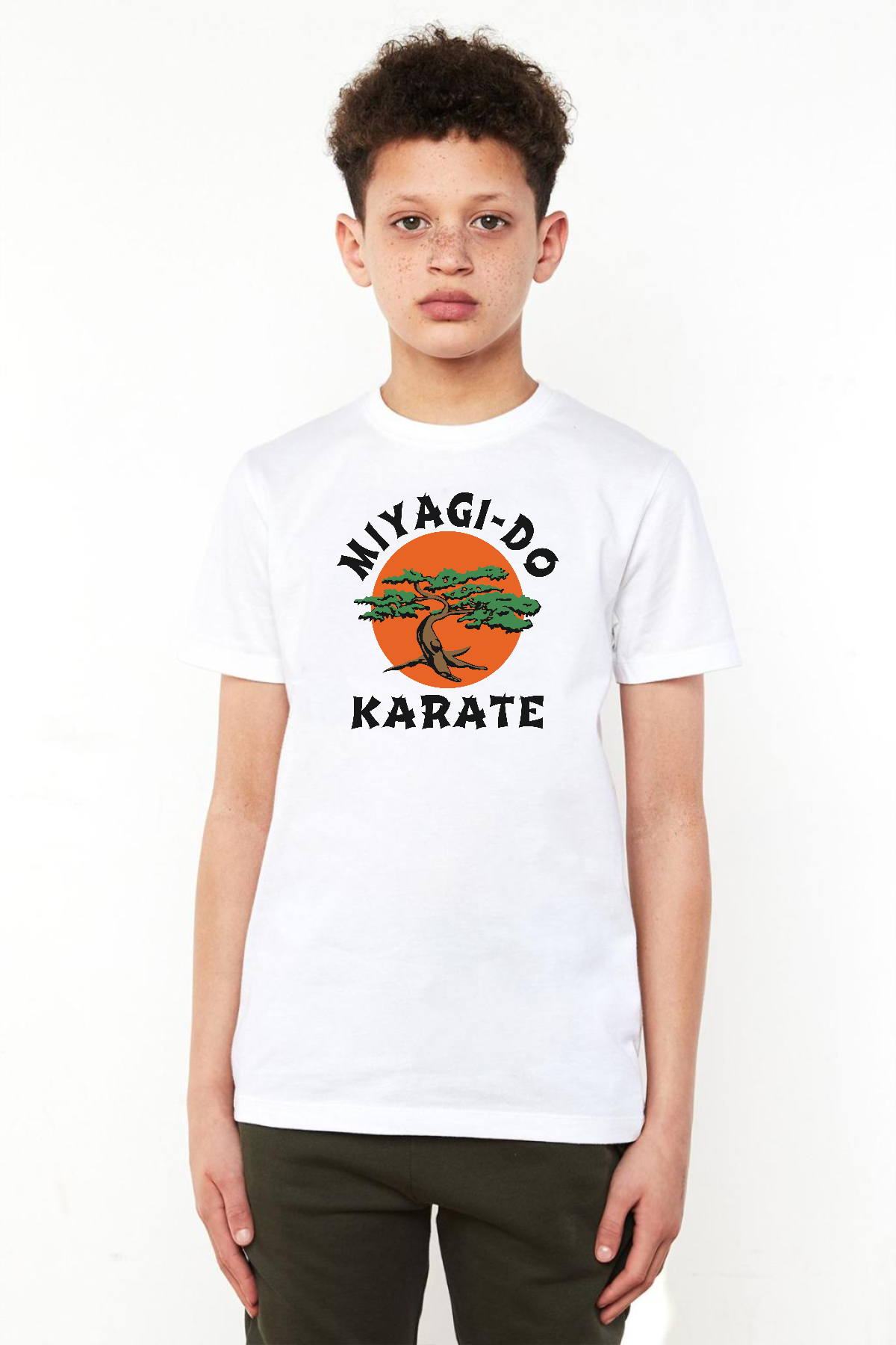 Cobra Kai Miyagi Do Karate Beyaz Çocuk Bisikletyaka Tshirt