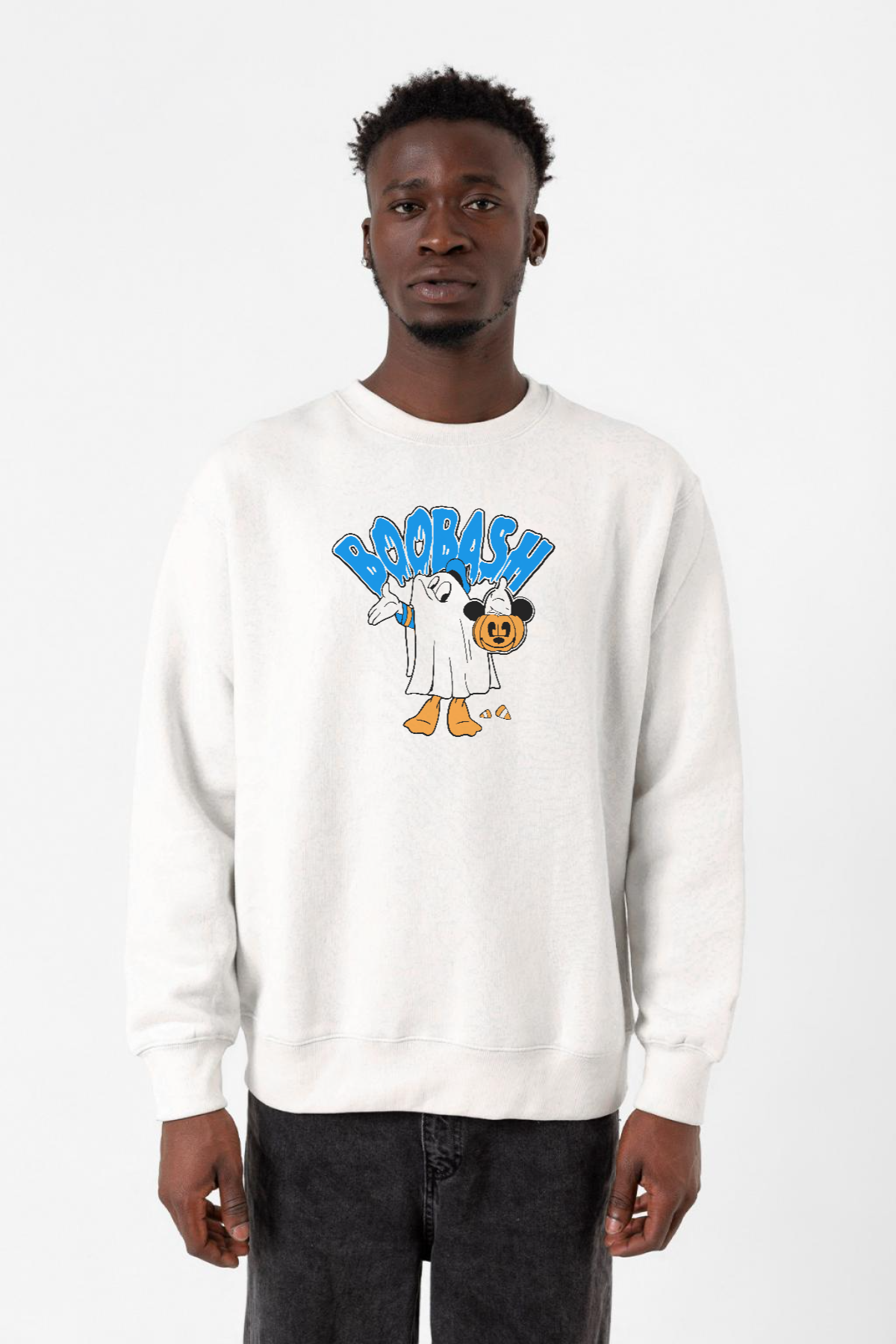 Donal Boobash Halloween Beyaz Erkek 2ip Sweatshirt