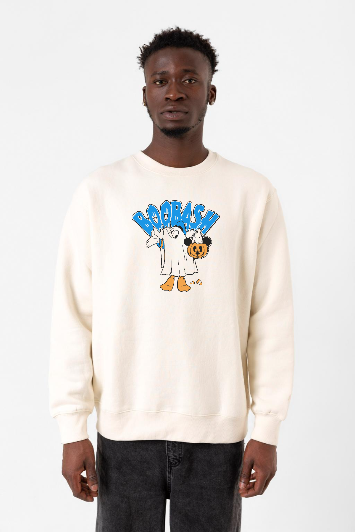 Donal Boobash Halloween Ekru Erkek 2ip Sweatshirt