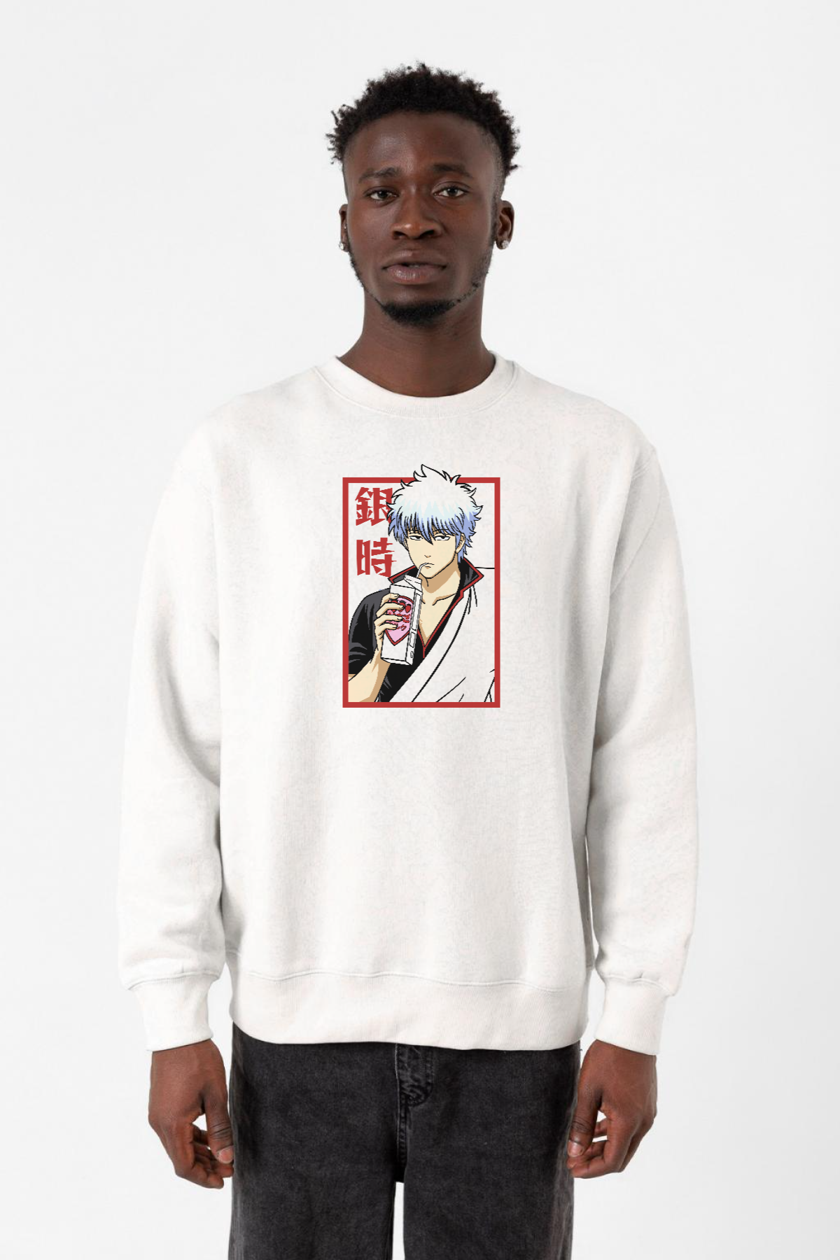 Gintama Anime Gintoki Fruit Juice Beyaz Erkek 2ip Sweatshirt