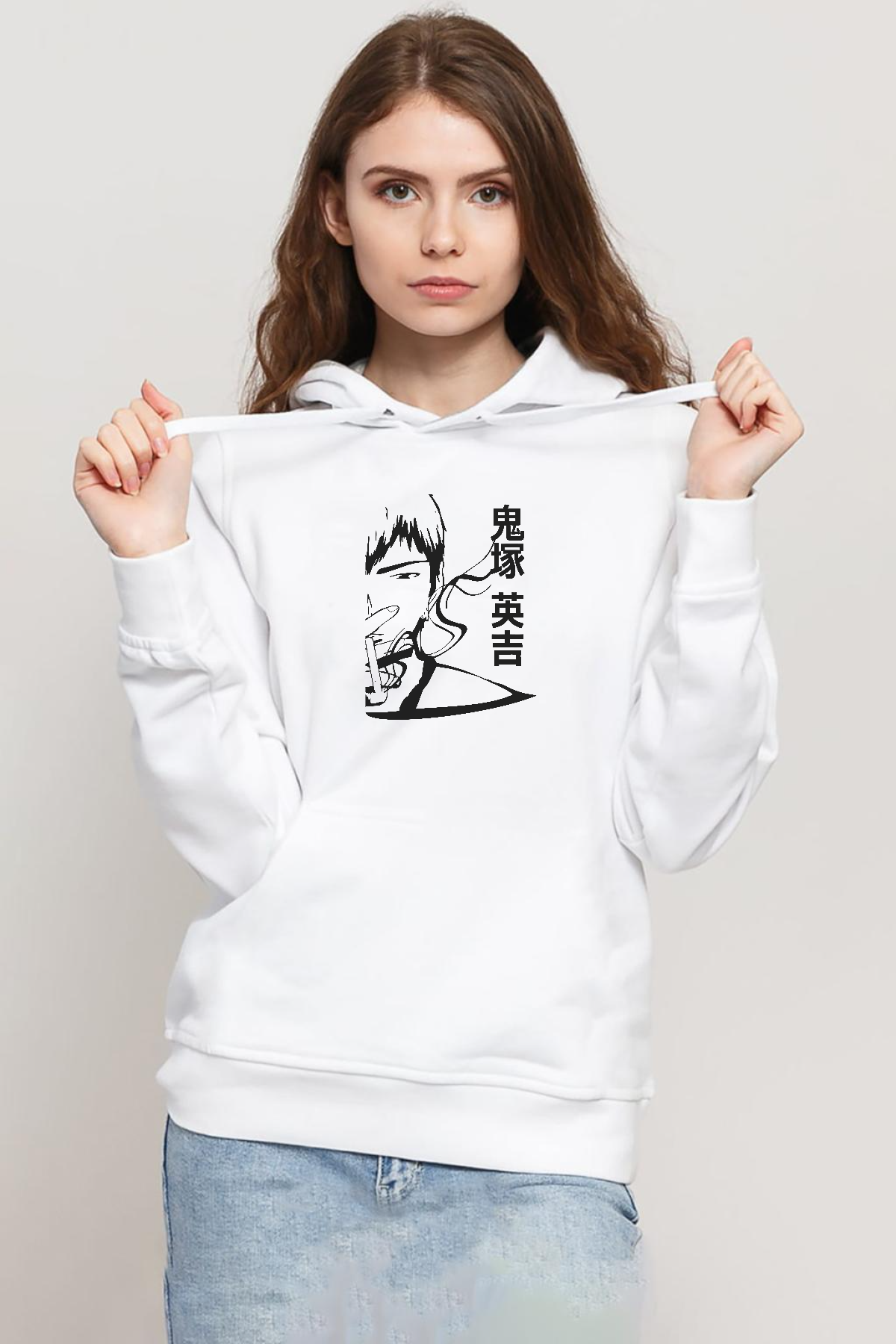 Great Teacher Anime Poster Beyaz Kadın 3ip Kapşonlu Sweatshirt