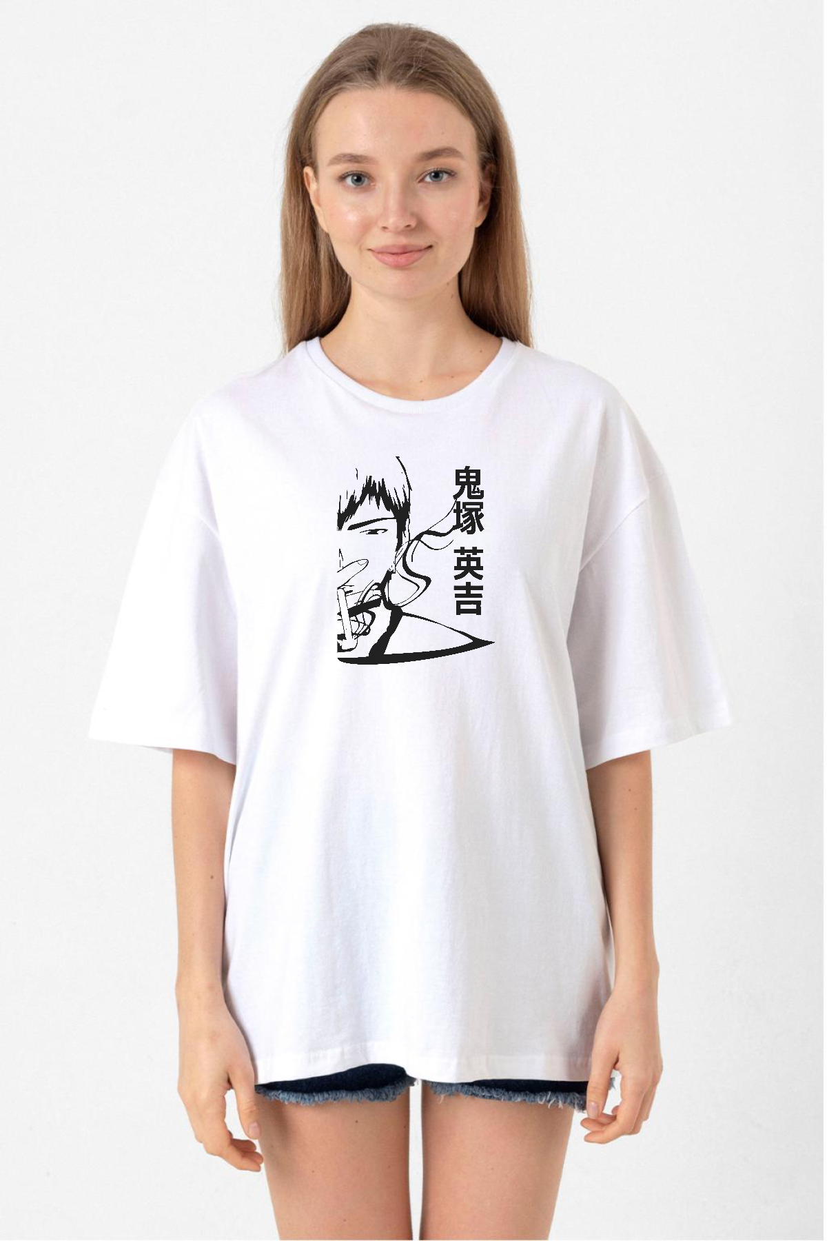 Great Teacher Anime Poster Beyaz Kadın Oversize Tshirt