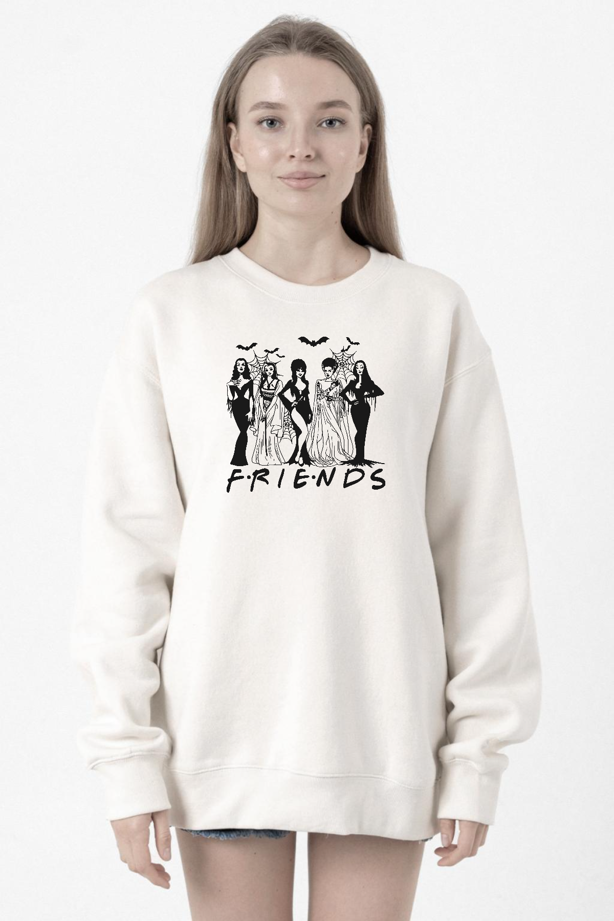 Halloween Friends Beyaz Kadın 2ip Sweatshirt