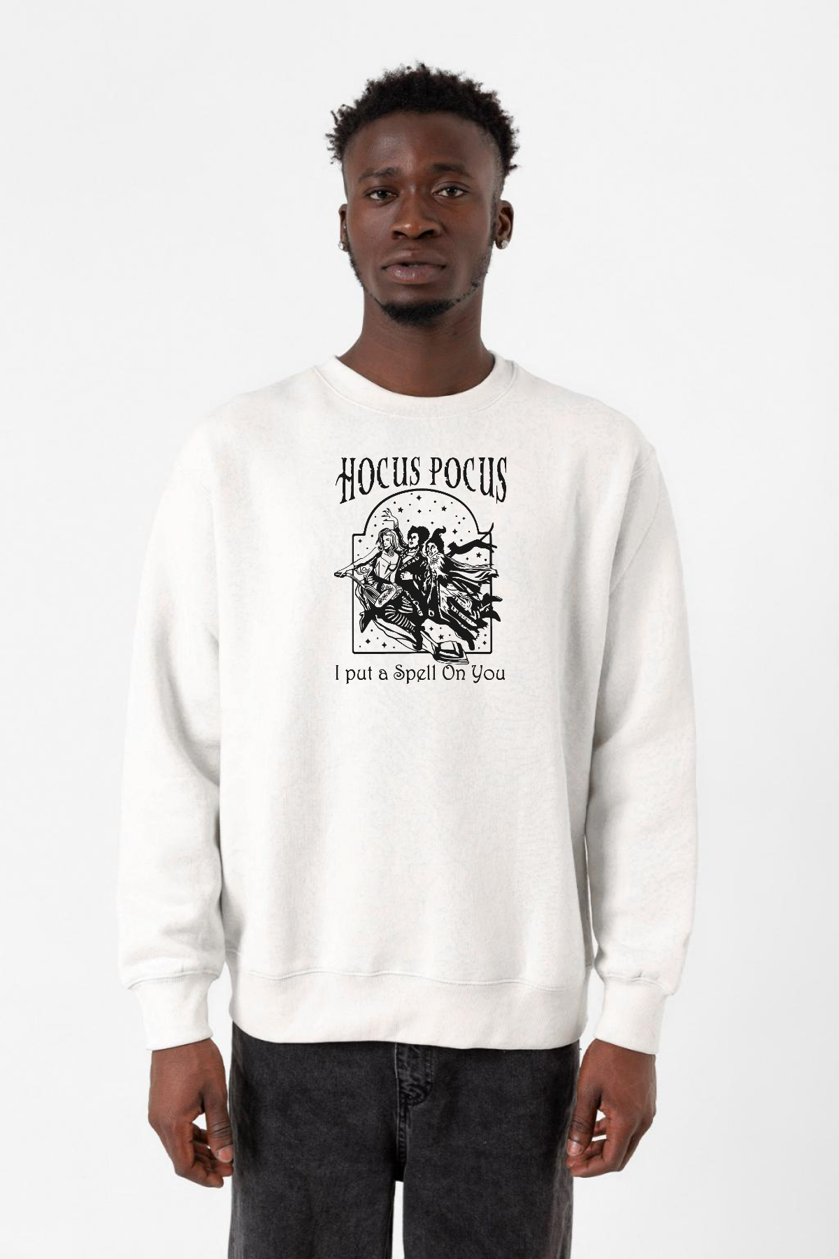 Hocus Pocus I Put A Spell On You Beyaz Erkek 2ip Sweatshirt