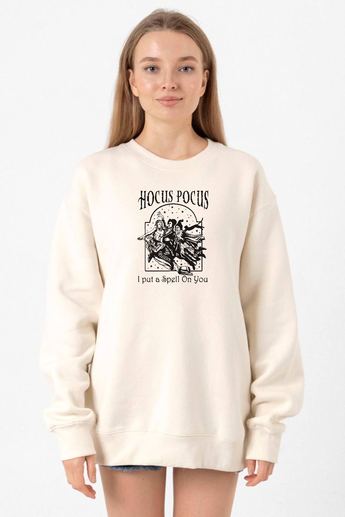 Hocus Pocus I Put A Spell On You Ekru Kadın 2ip Sweatshirt