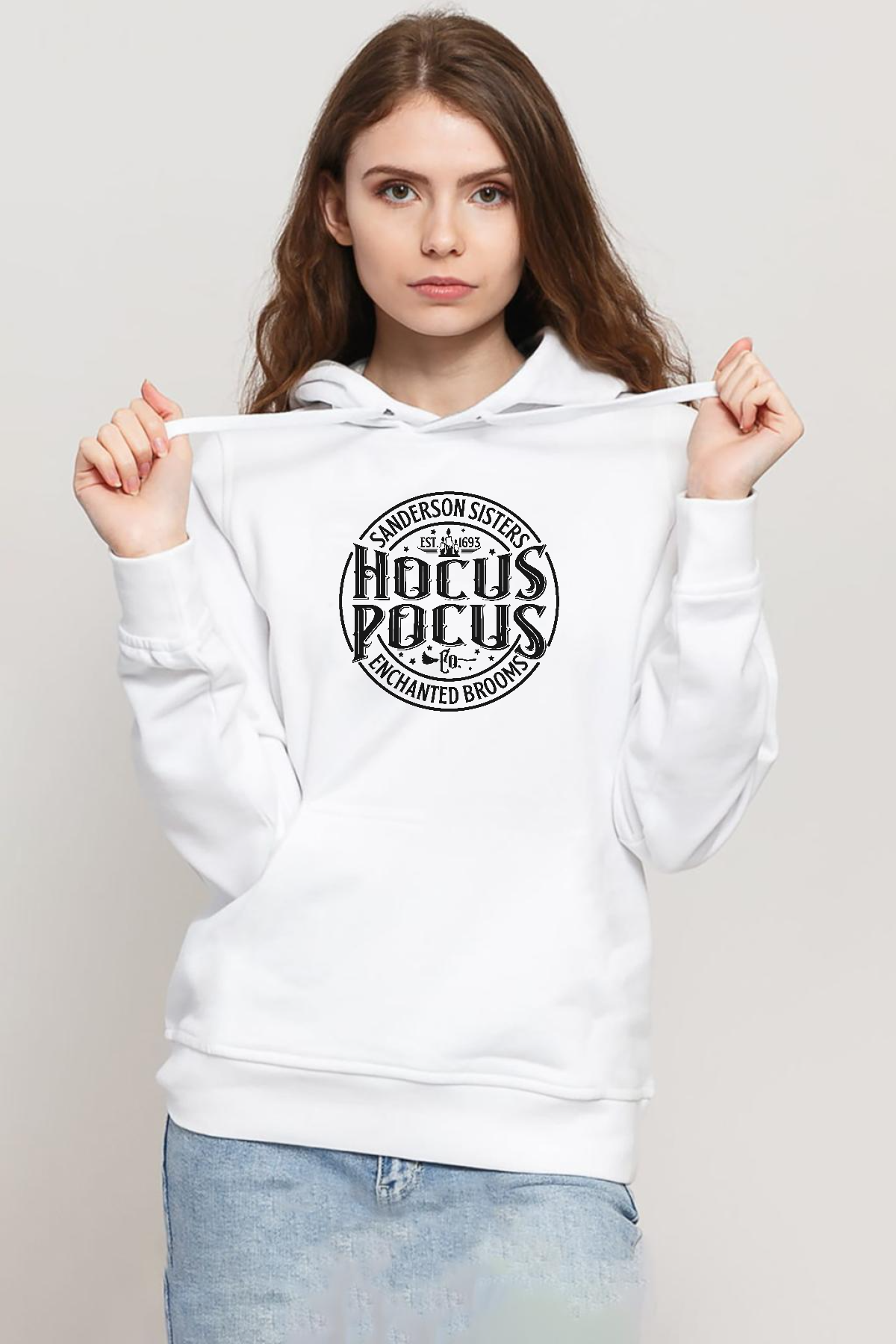 Hocus Pocus Sanderson Sisters Beyaz Kadın 3ip Kapşonlu Sweatshirt