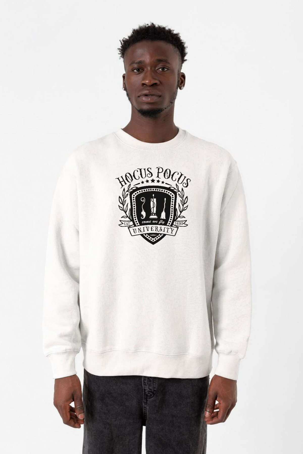 Hocus Pocus University Beyaz Erkek 2ip Sweatshirt