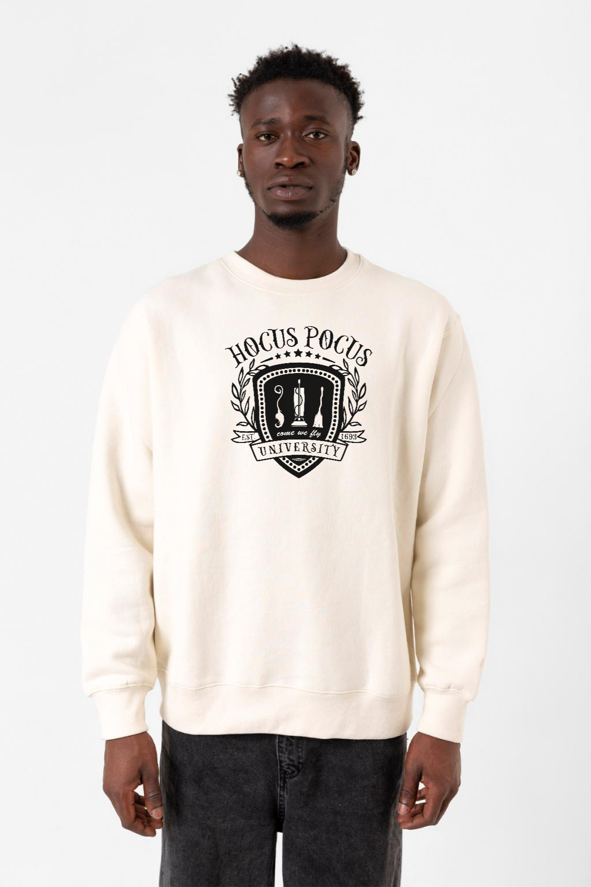 Hocus Pocus University Ekru Erkek 2ip Sweatshirt