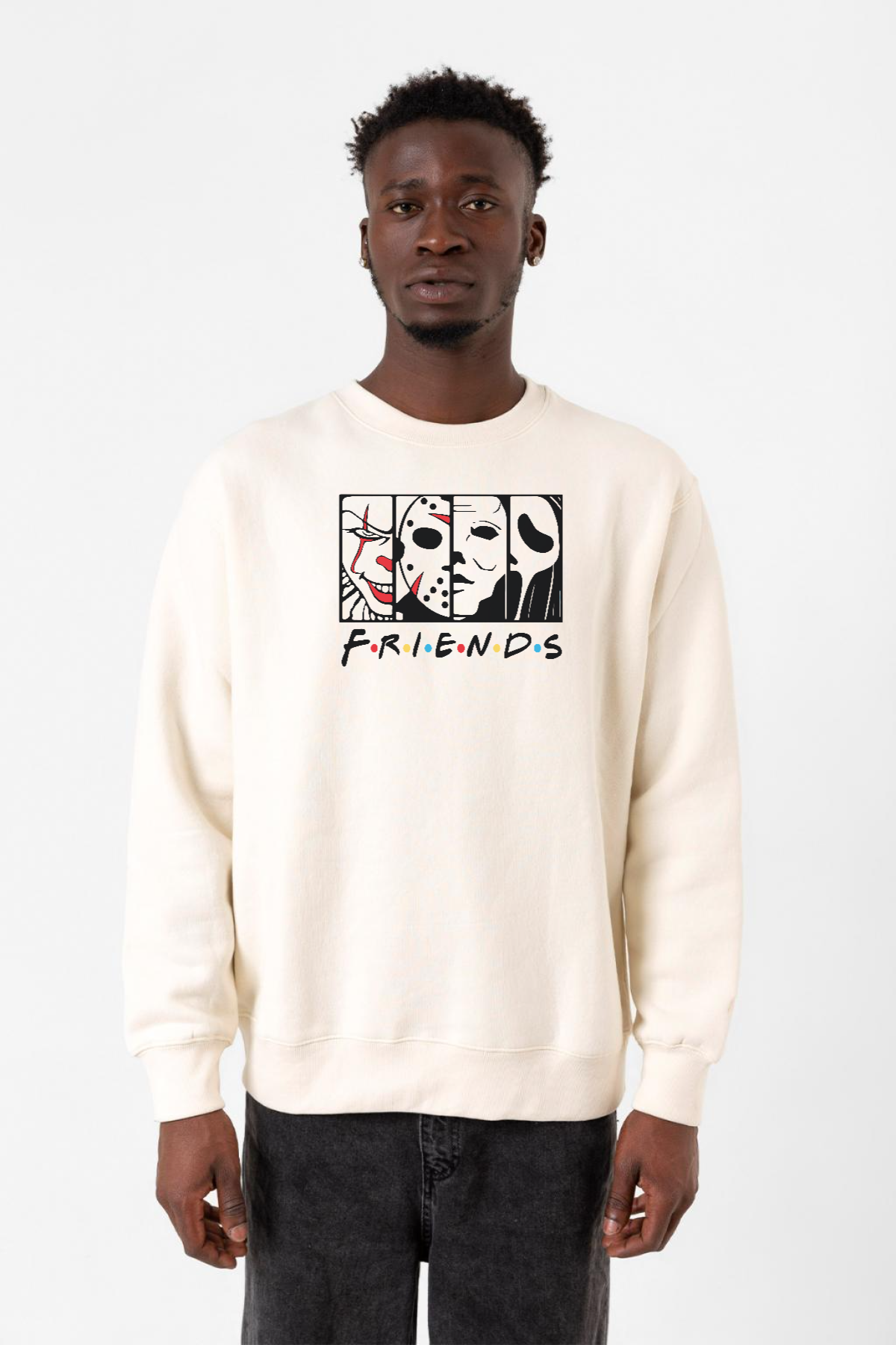 Horror Character Friends Ekru Erkek 2ip Sweatshirt