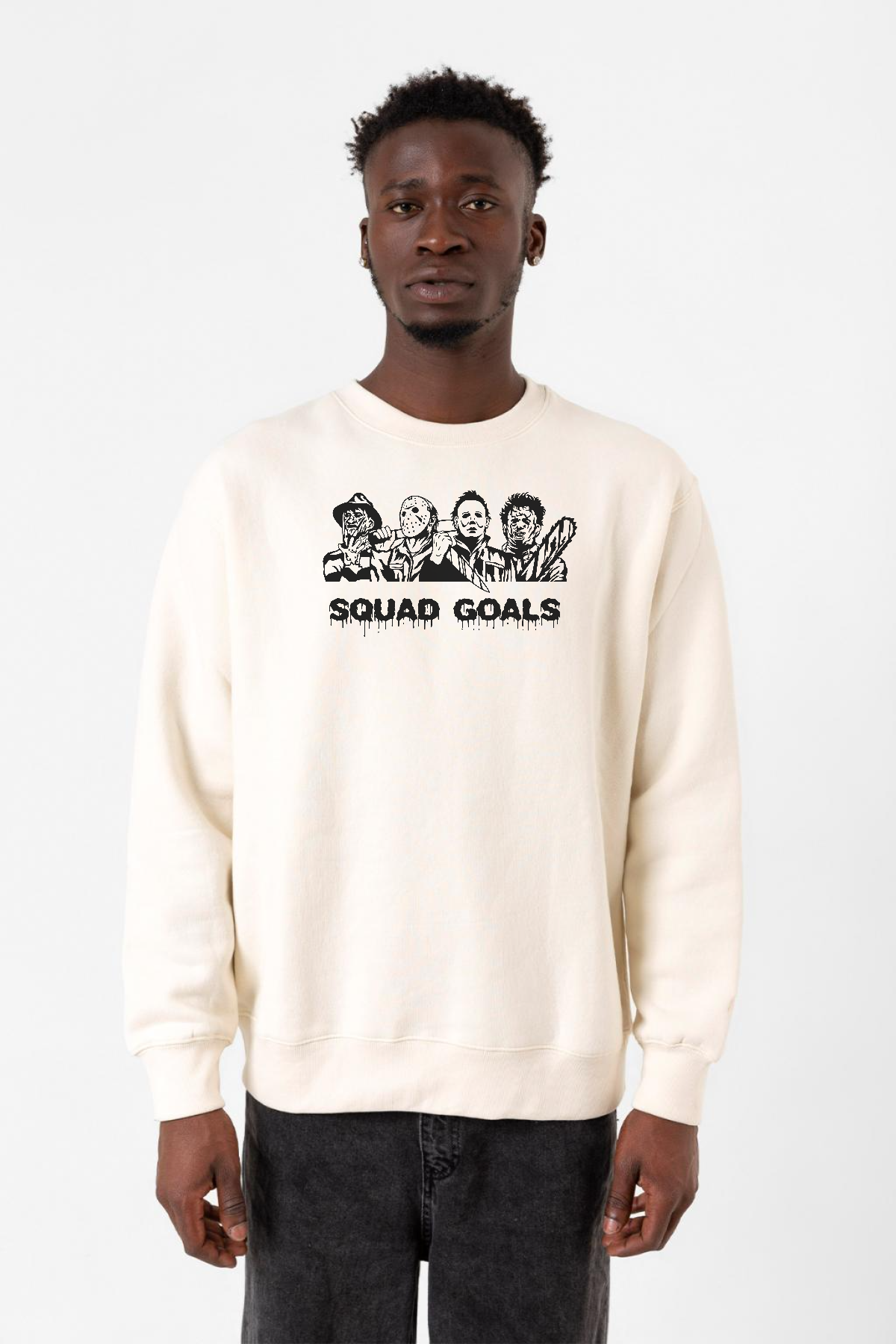 Horror Movie Squad Goals Ekru Erkek 2ip Sweatshirt