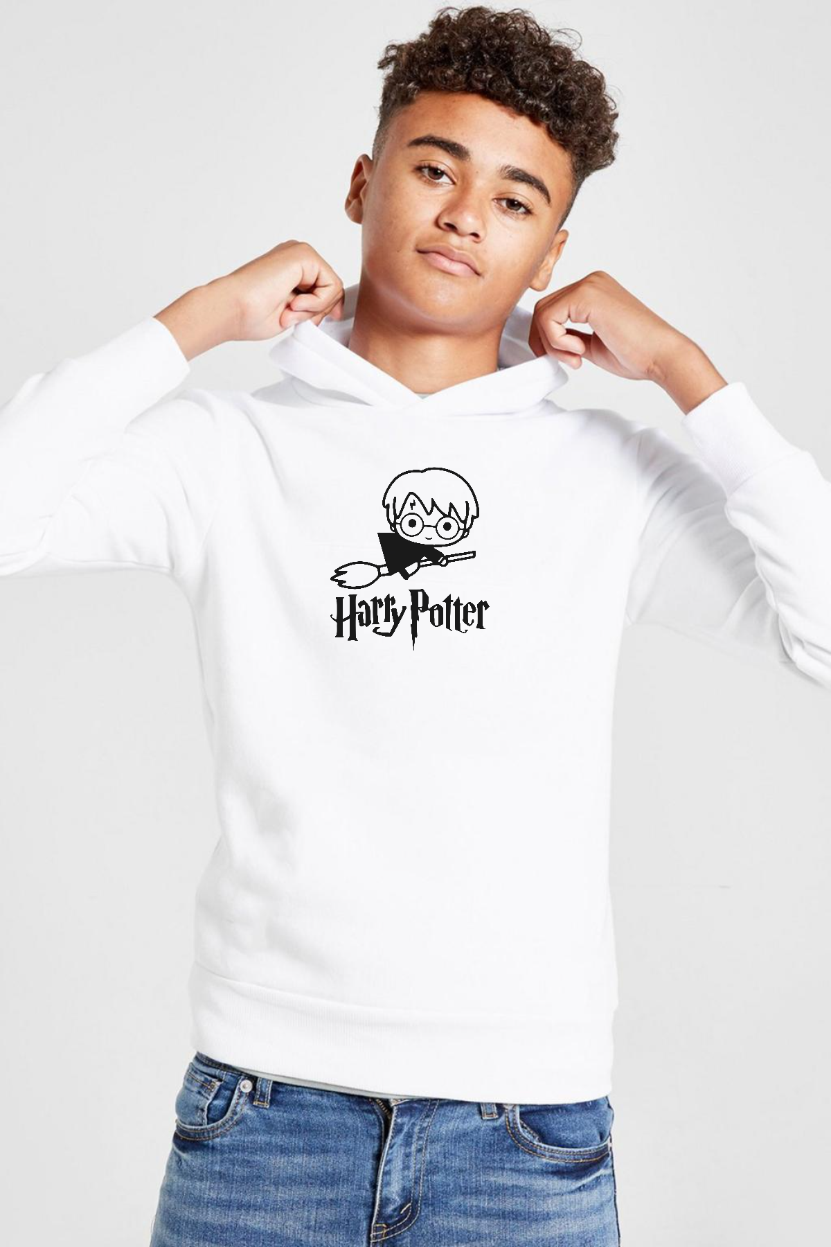 HP Fly Beyaz Çocuk 3ip Kapşonlu  Sweatshirt