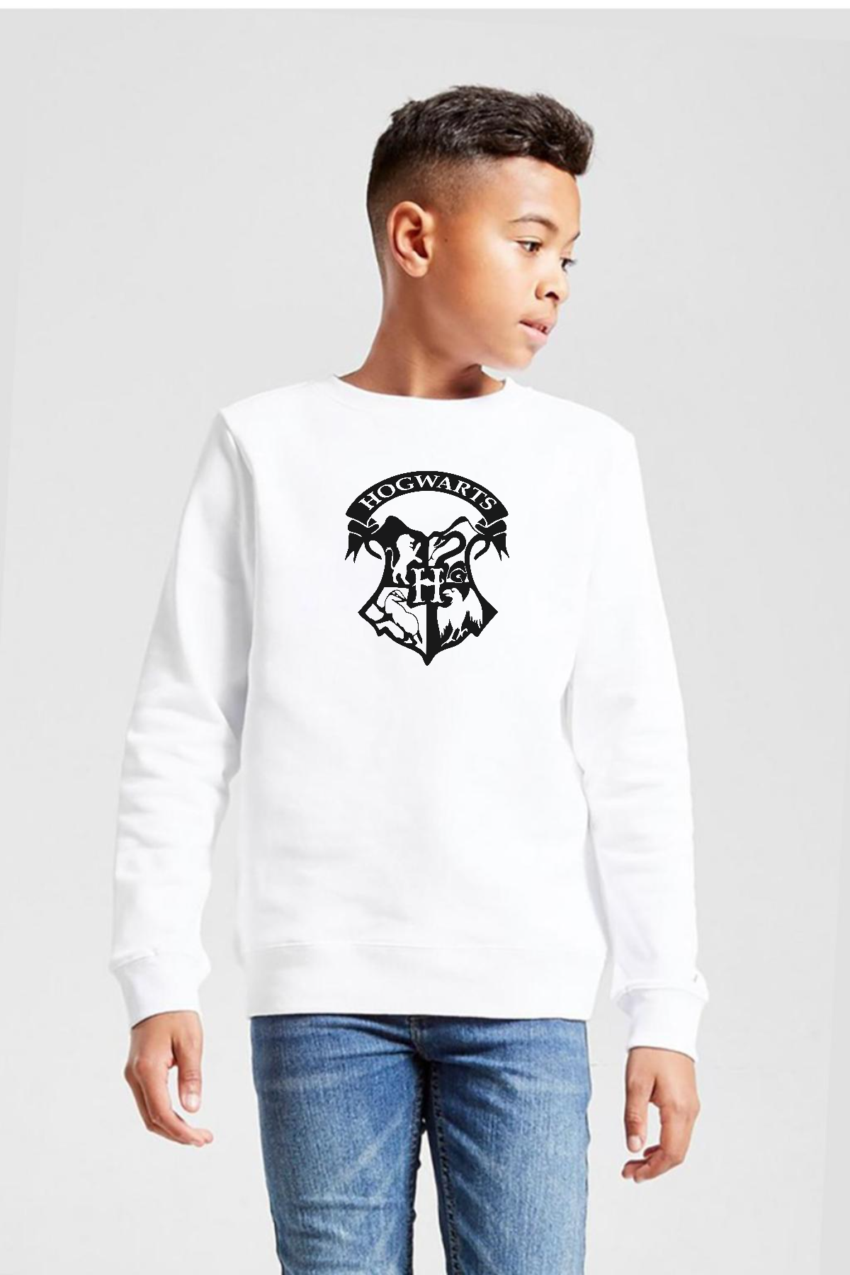 HP Hogwarts Beyaz Çocuk 2ip Sweatshirt