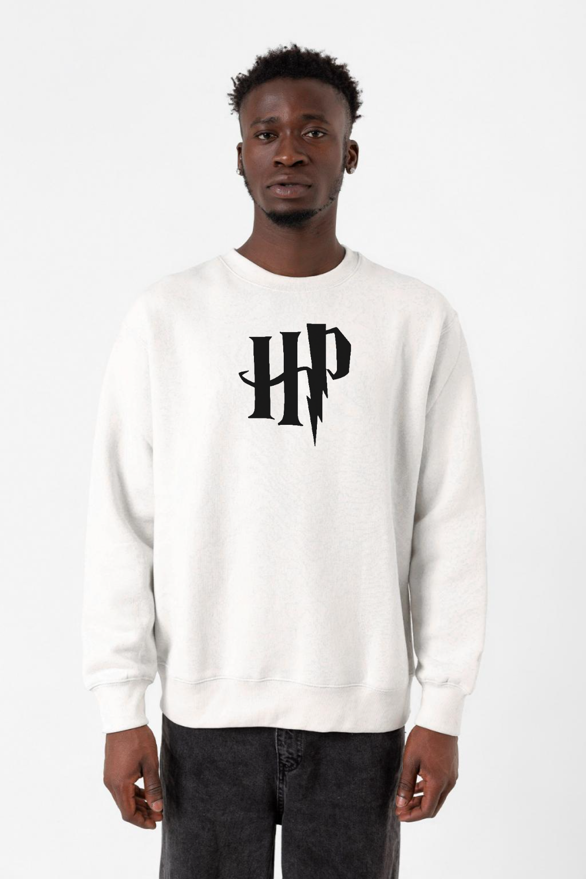 HP Logo Beyaz Erkek 2ip Sweatshirt