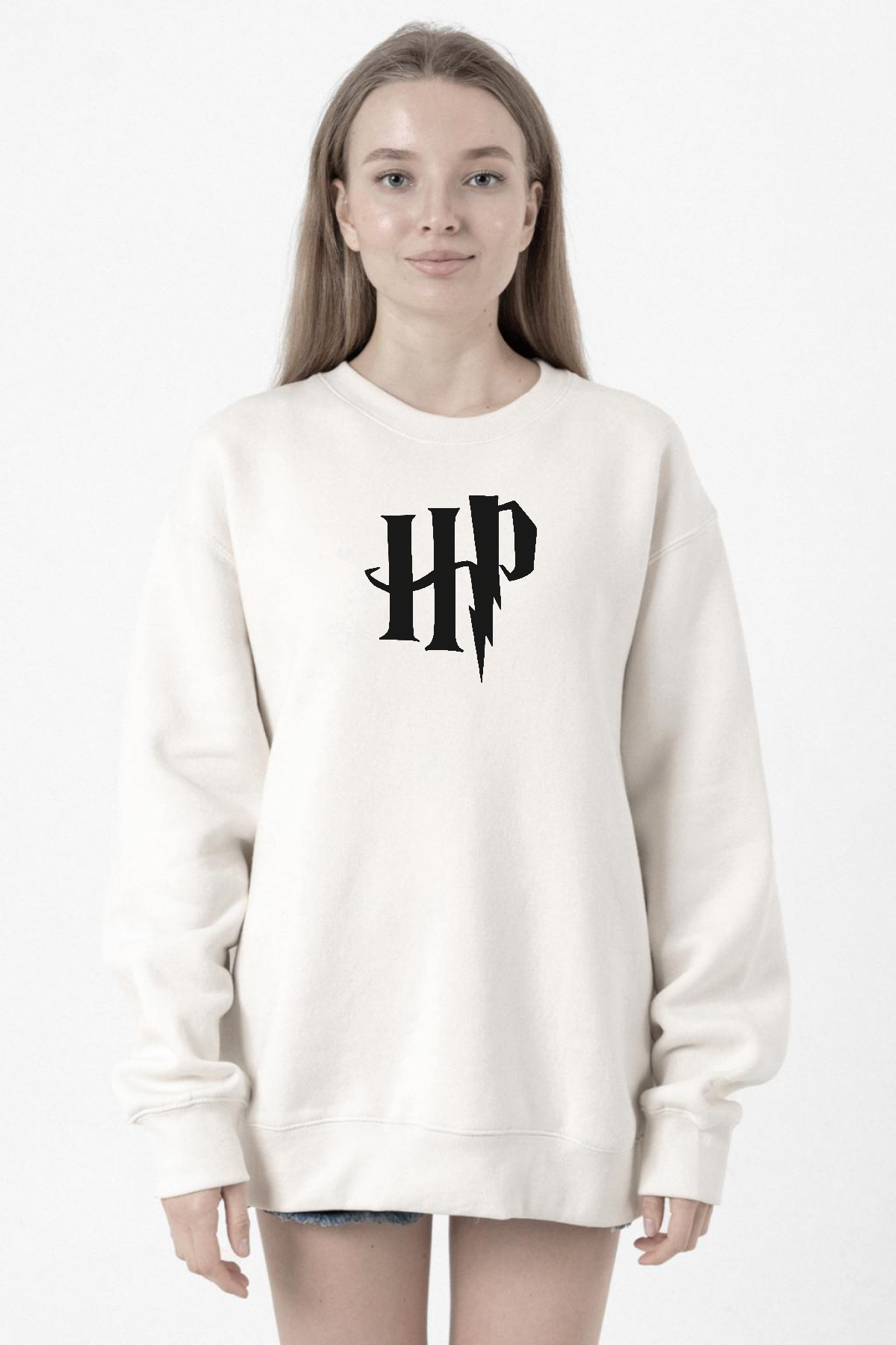 HP Logo Beyaz Kadın 2ip Sweatshirt