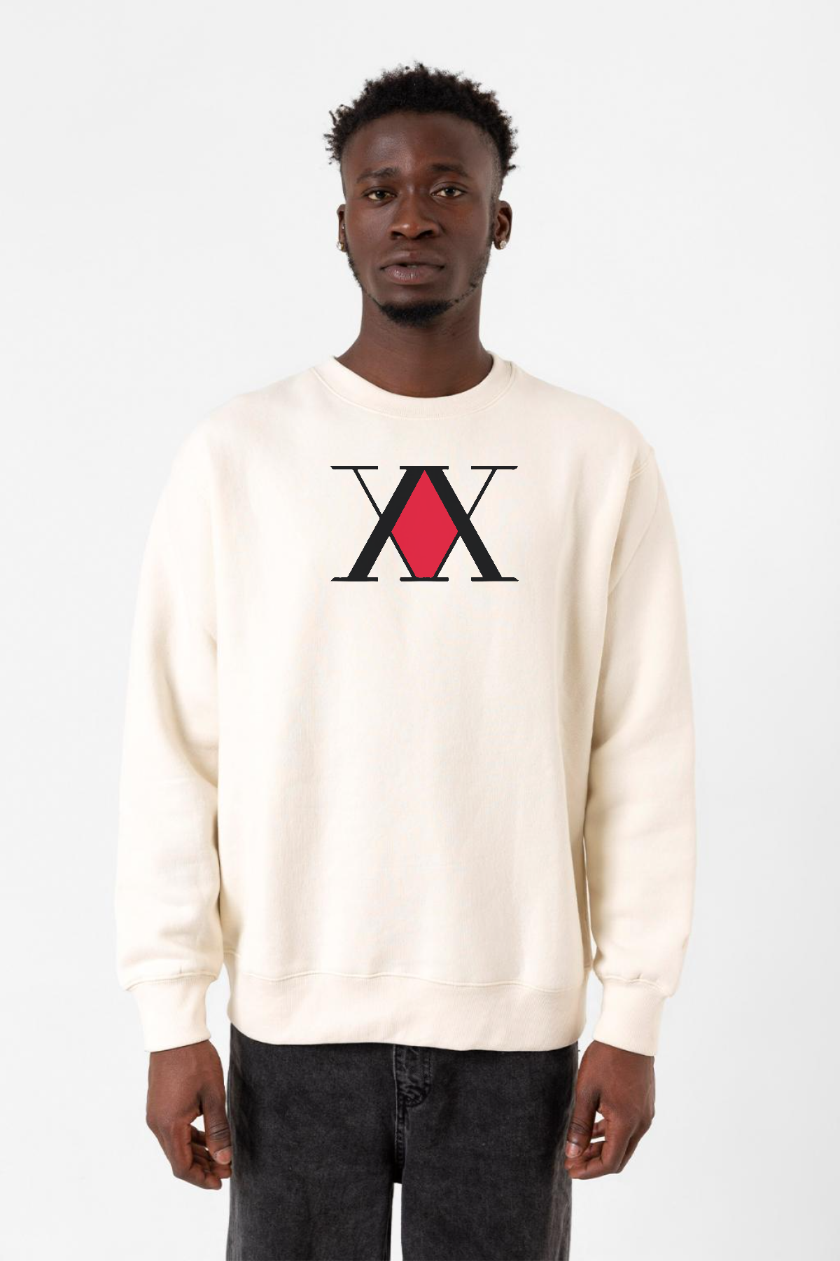 Hunter x Hunter Anime Logo Ekru Erkek 2ip Sweatshirt