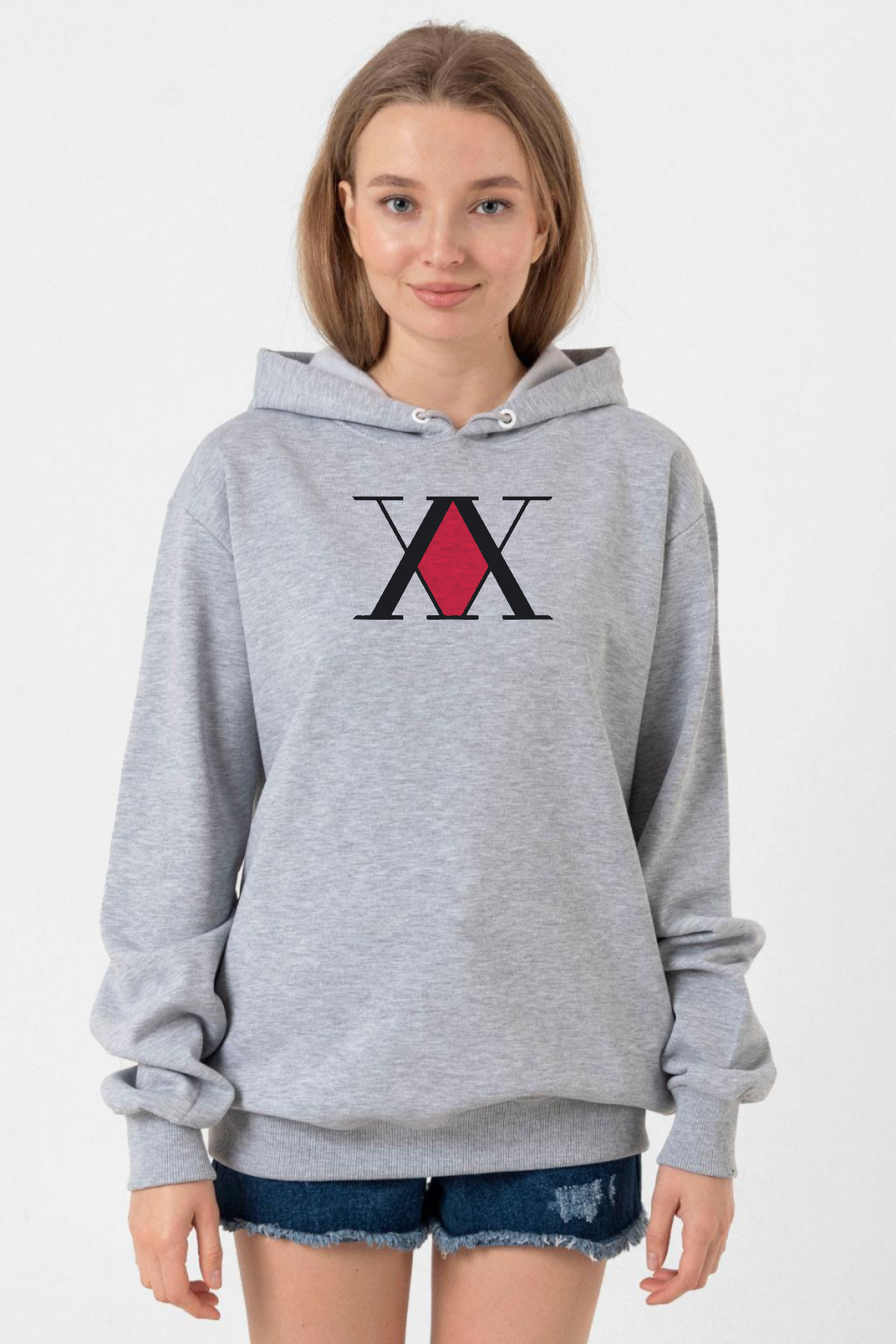 Hunter x Hunter Anime Logo Grimelanj Kadın 3ip Kapşonlu Sweatshirt