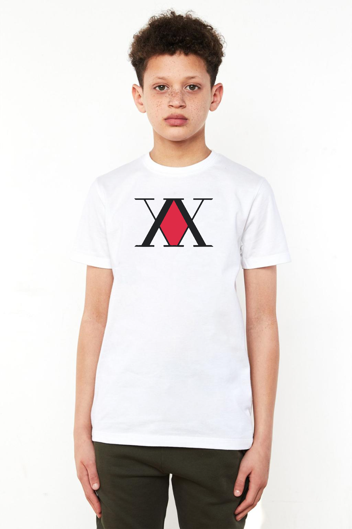 Hunter x Hunter Anime Logo Beyaz Çocuk Bisikletyaka Tshirt