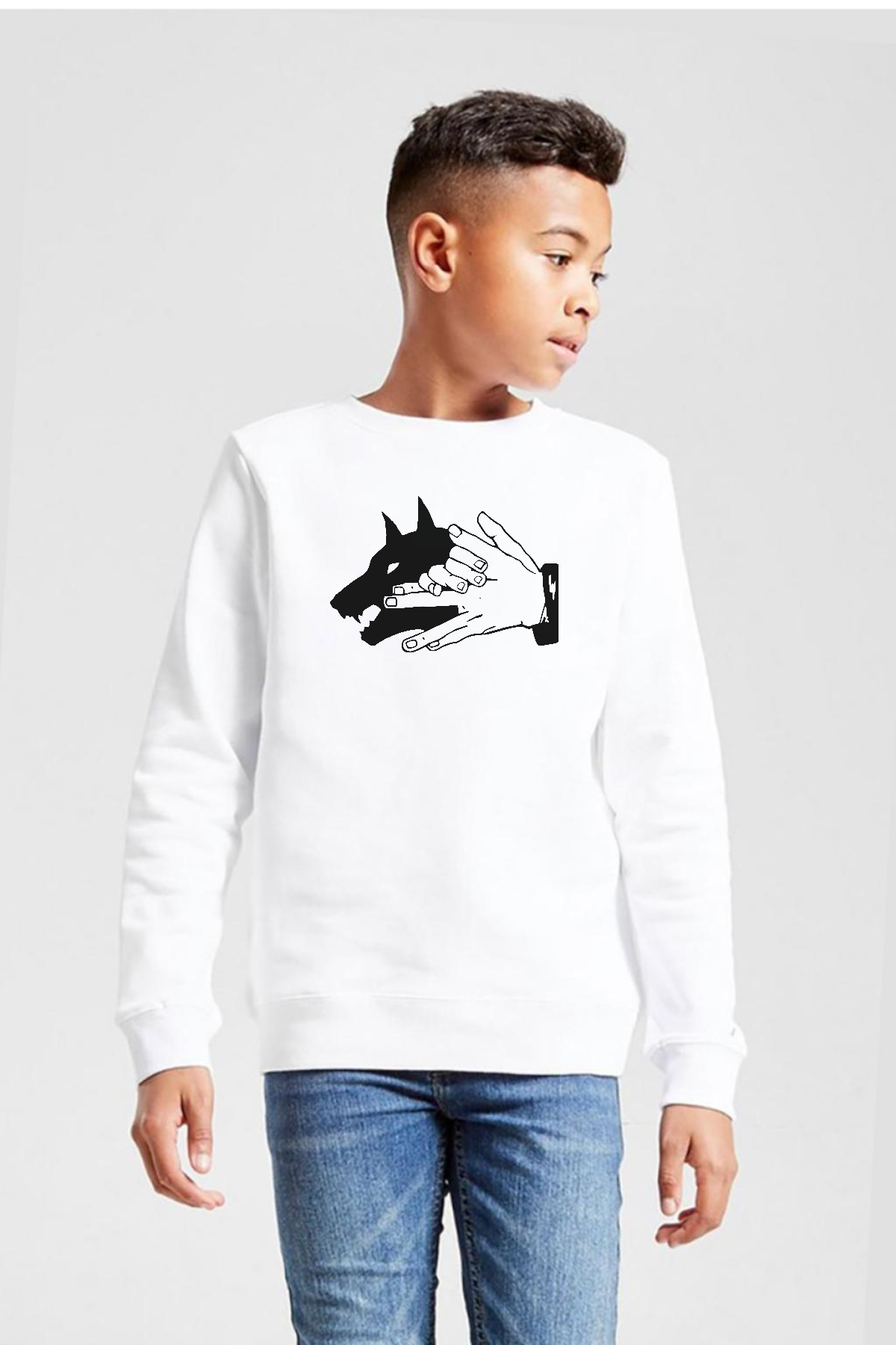 Jujutsu Kaisen Anime Divine Dogs Beyaz Çocuk 2ip Sweatshirt