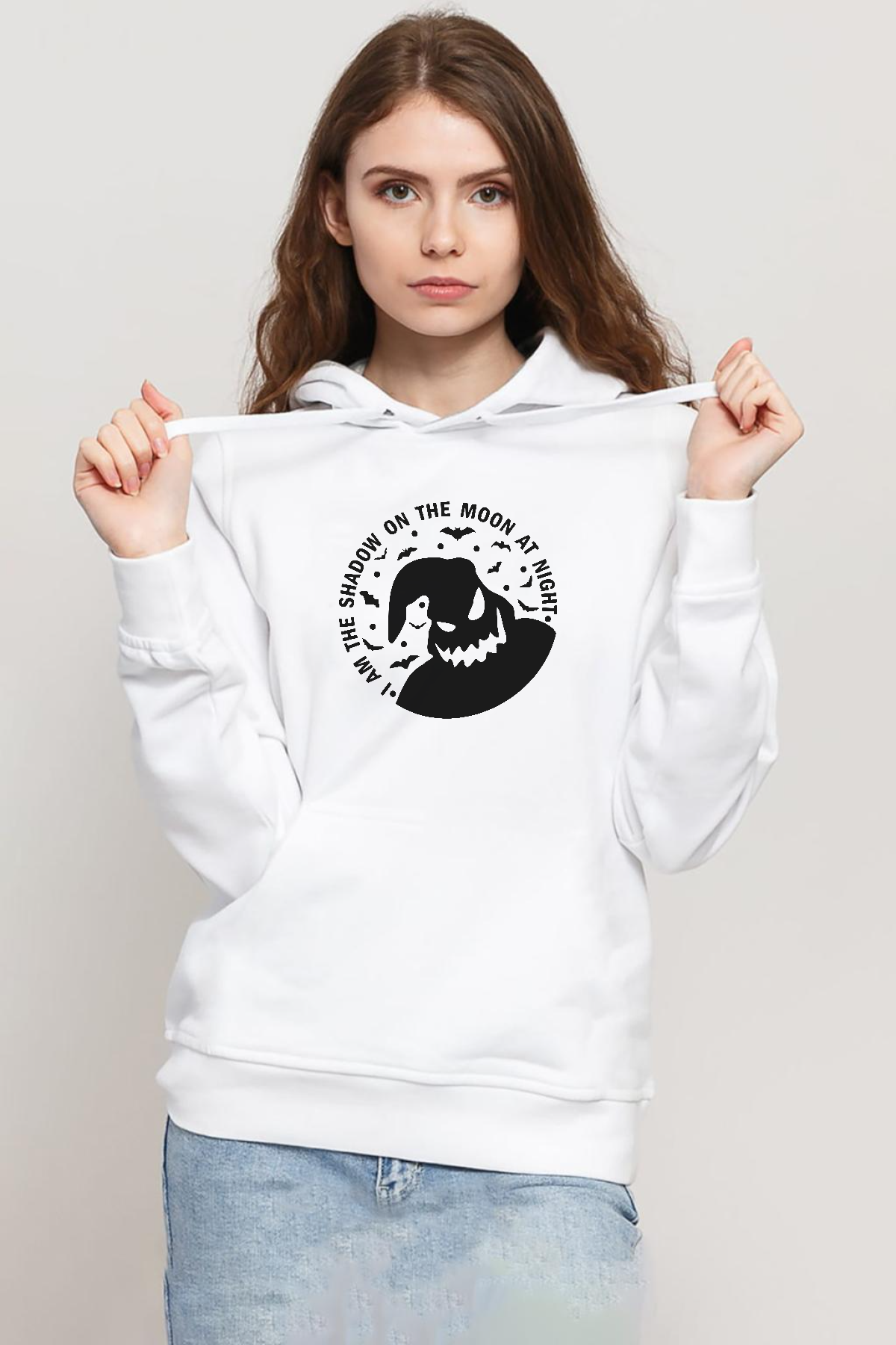 Oogie Boogie Beyaz Kadın 3ip Kapşonlu Sweatshirt