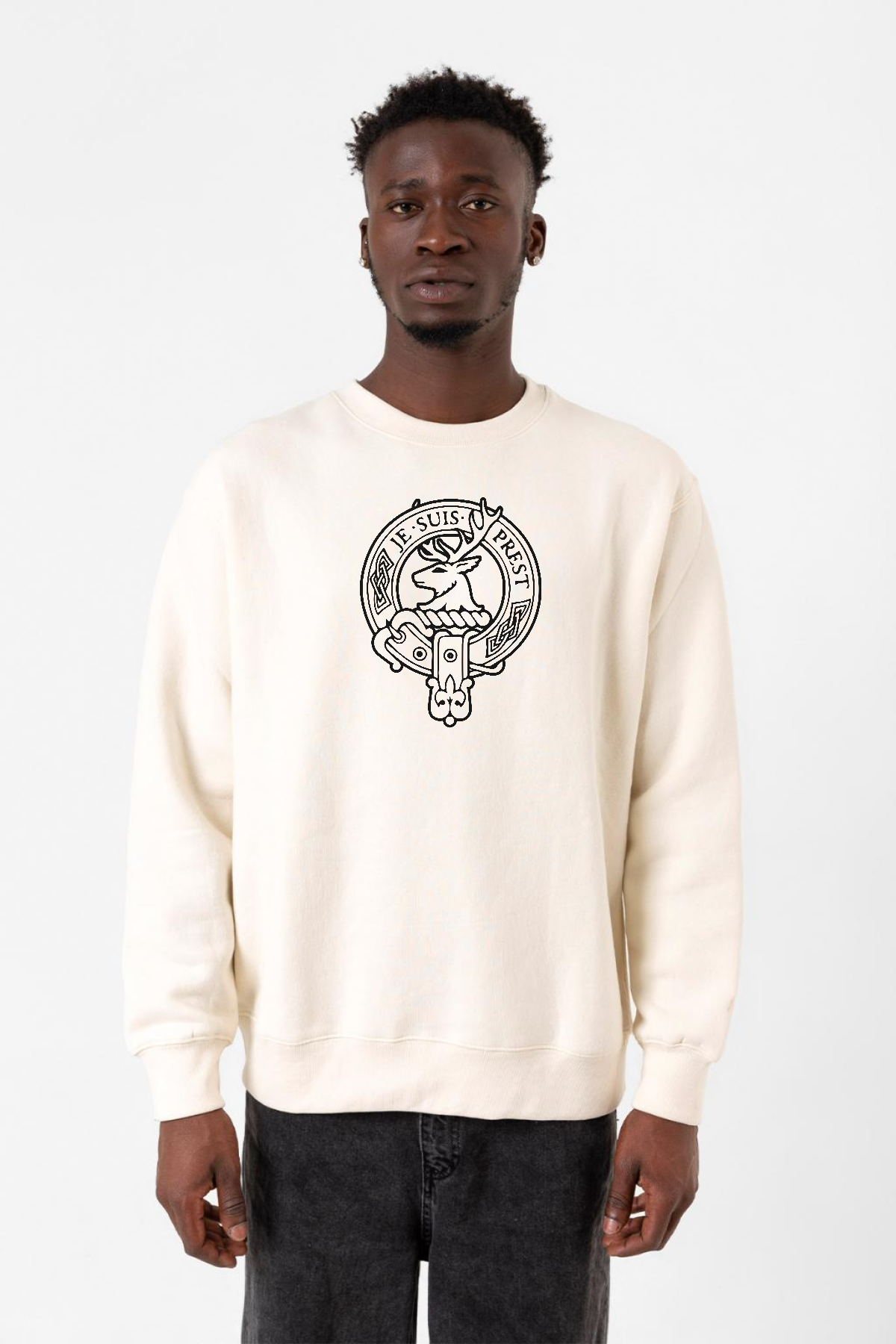 Outlander Je Suis Prest Ekru Erkek 2ip Sweatshirt