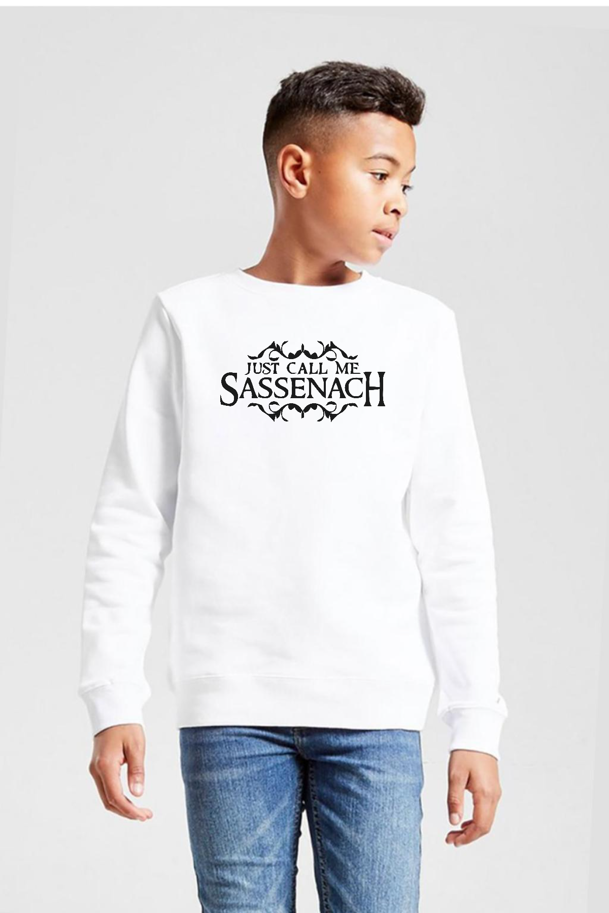 Outlander Just Call Me Sassenach Beyaz Çocuk 2ip Sweatshirt