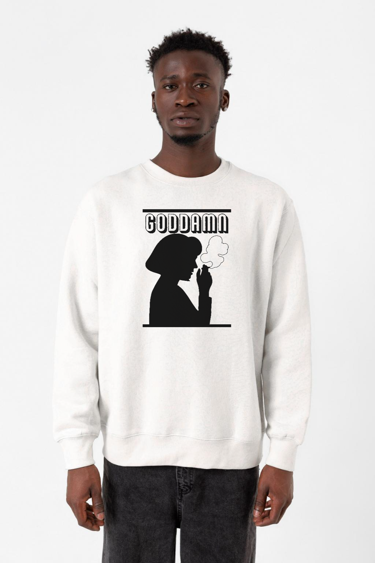 Pulp Fiction Mia Wallace Goddamn Beyaz Erkek 2ip Sweatshirt