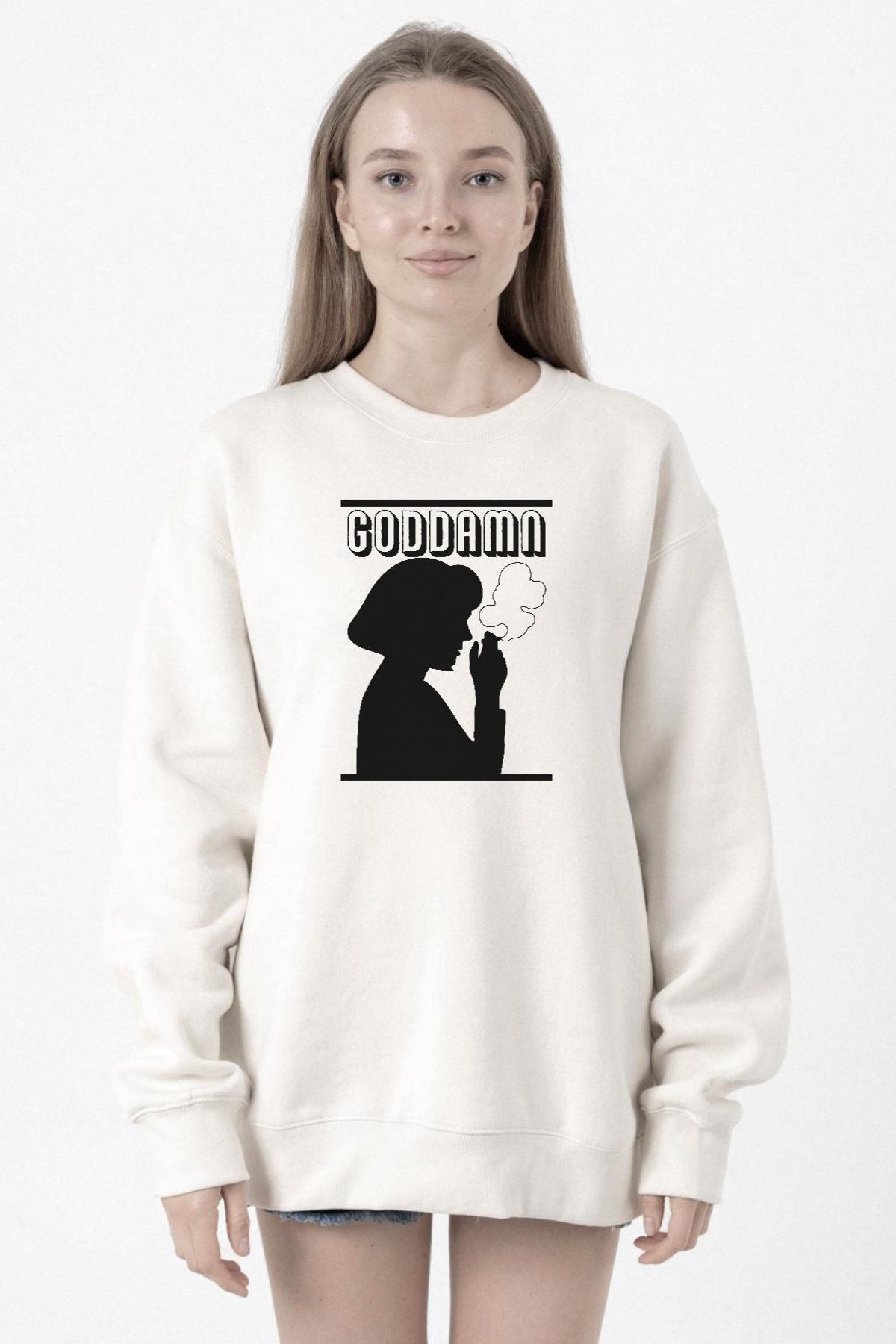 Pulp Fiction Mia Wallace Goddamn Beyaz Kadın 2ip Sweatshirt