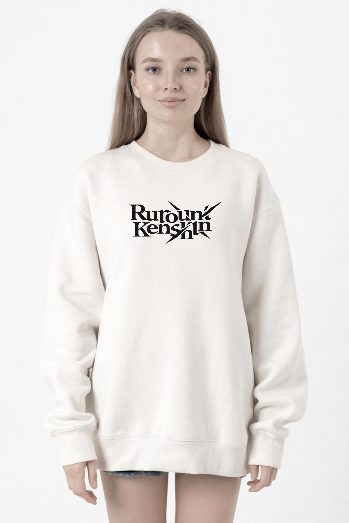Rurouni Kenshin Letter Logo Beyaz Kadın 2ip Sweatshirt