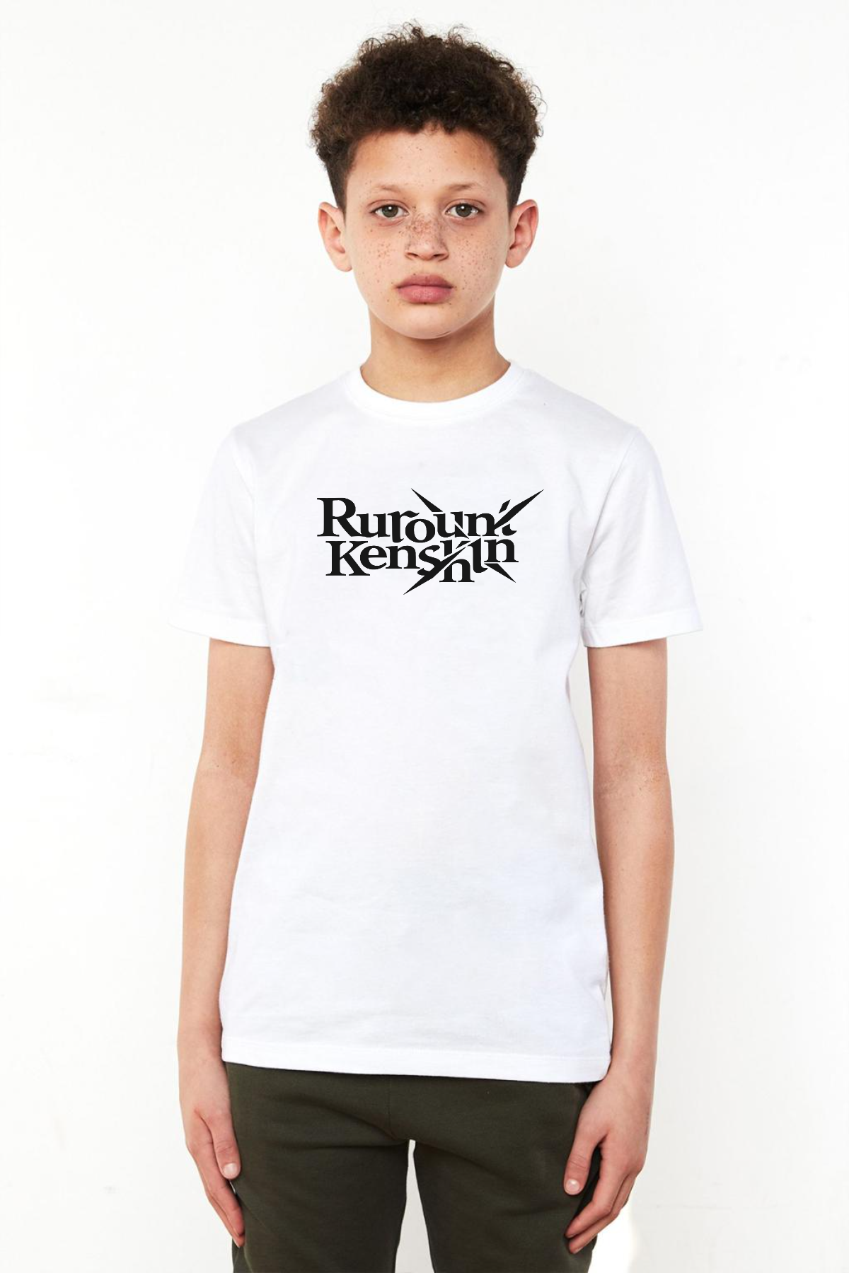 Rurouni Kenshin Letter Logo Beyaz Çocuk Bisikletyaka Tshirt