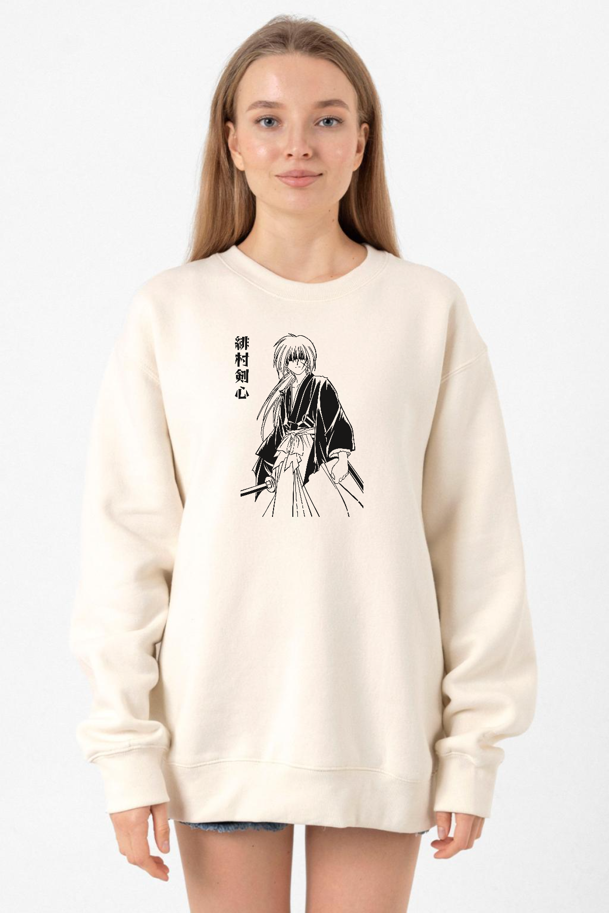 Rurouni Kenshin Poster Japan Ekru Kadın 2ip Sweatshirt