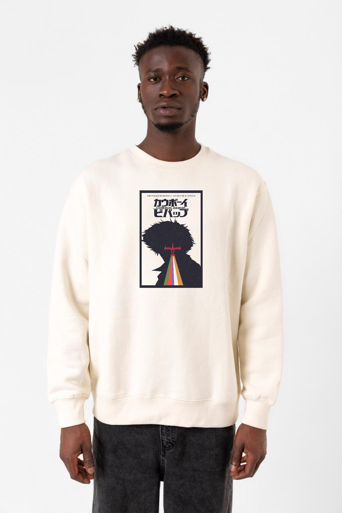 See You In Space Cowboys Minimalist Anime Poster Ekru Erkek 2ip Sweatshirt