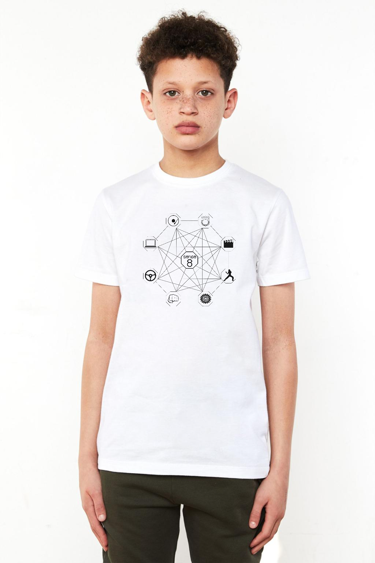 Sense8 Sensates Cluster Beyaz Çocuk Bisikletyaka Tshirt