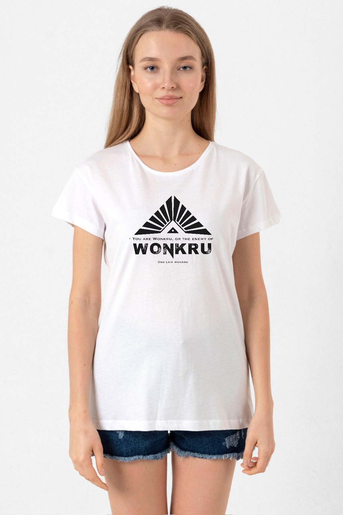 The100 Wonkru Sembol Beyaz Kadın Bisikletyaka Tshirt