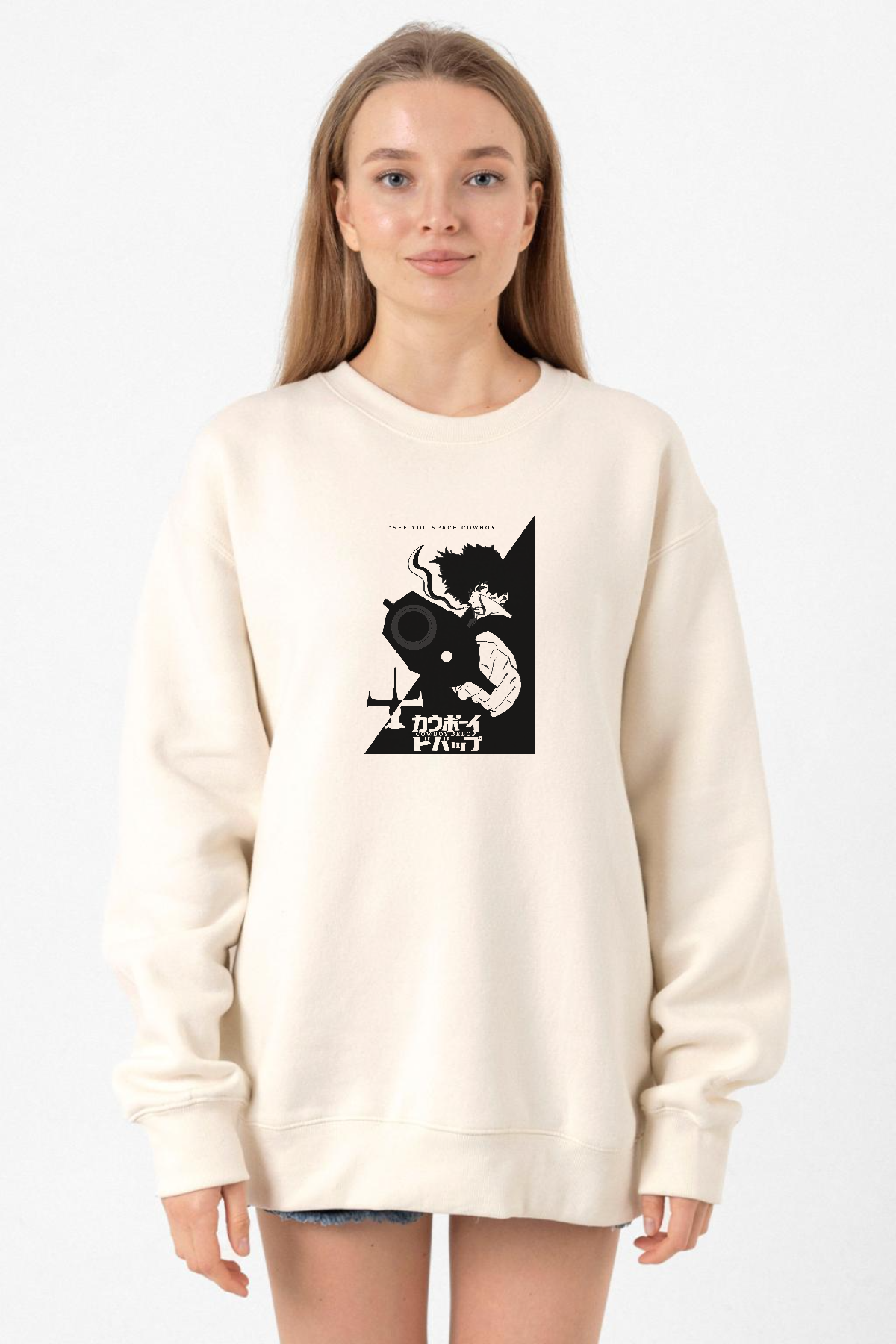 Cowboy Bebop Spike See You Space Cowboy Ekru Kadın 2ip Sweatshirt