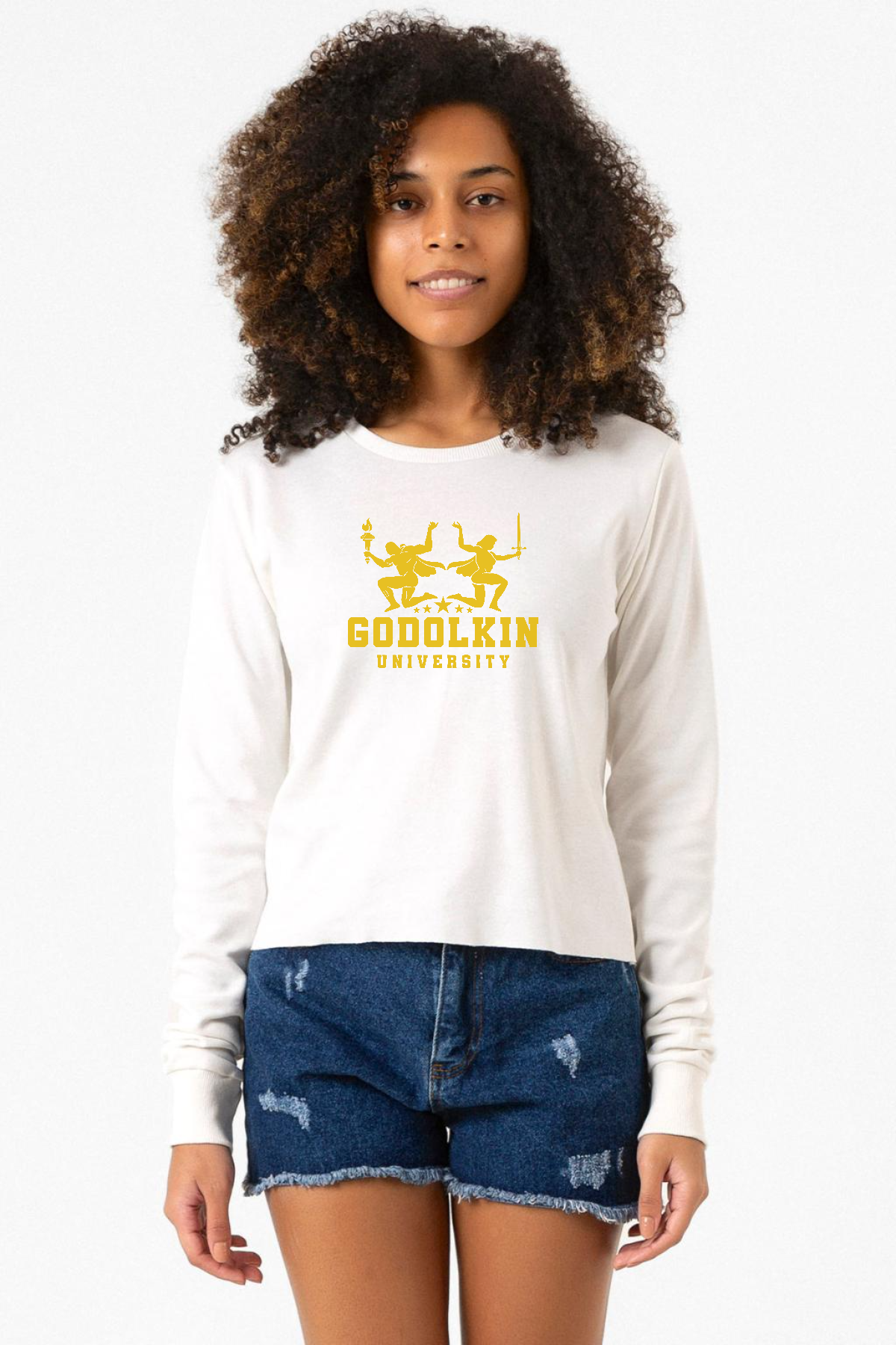 Gen V Godolkin University Logo Ekstra Uzunkol Sweatshirt Ekru