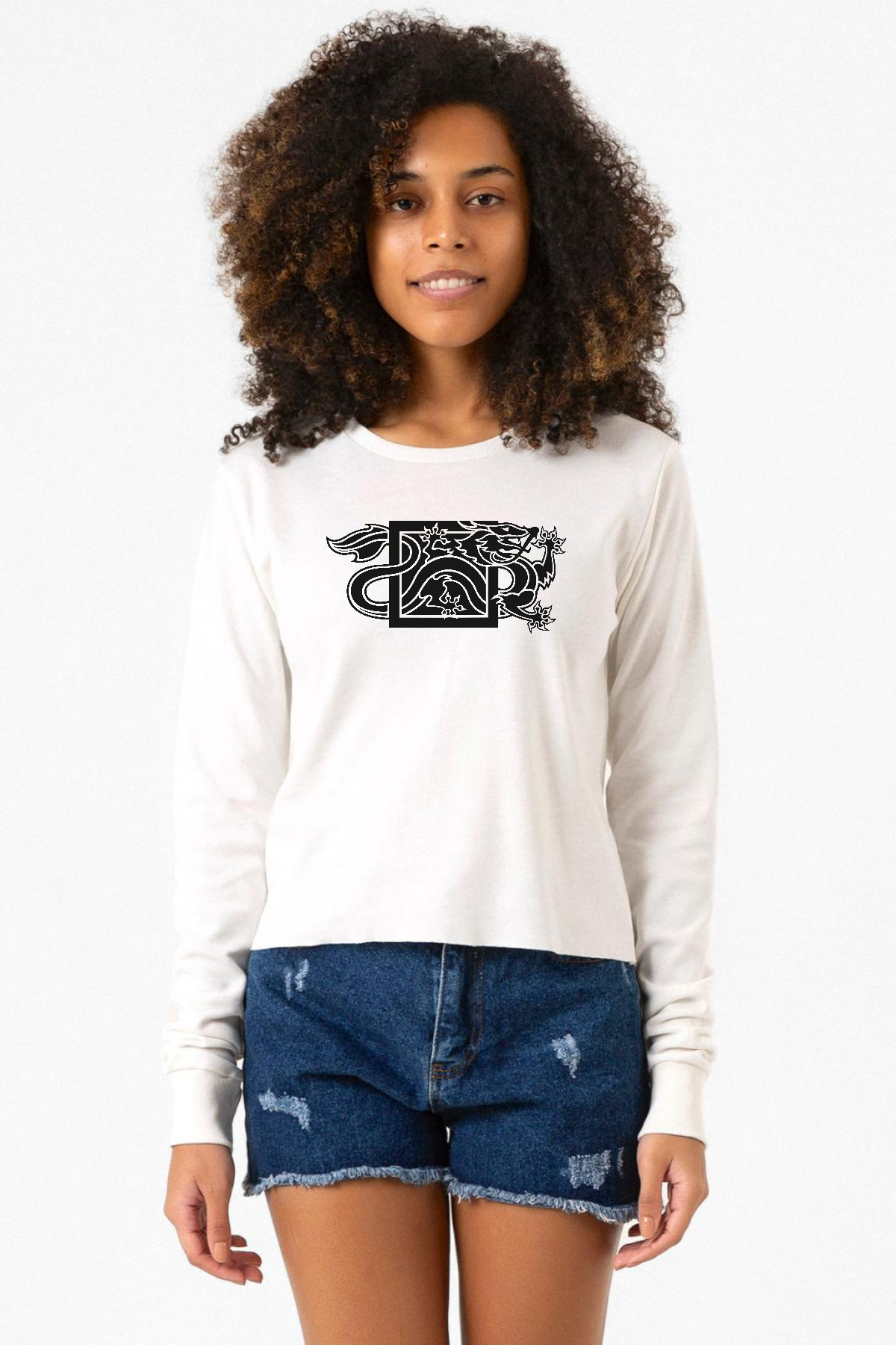 The Wheel Of Time Dragon Minimal Ekru Ekstra Uzunkol Sweatshirt